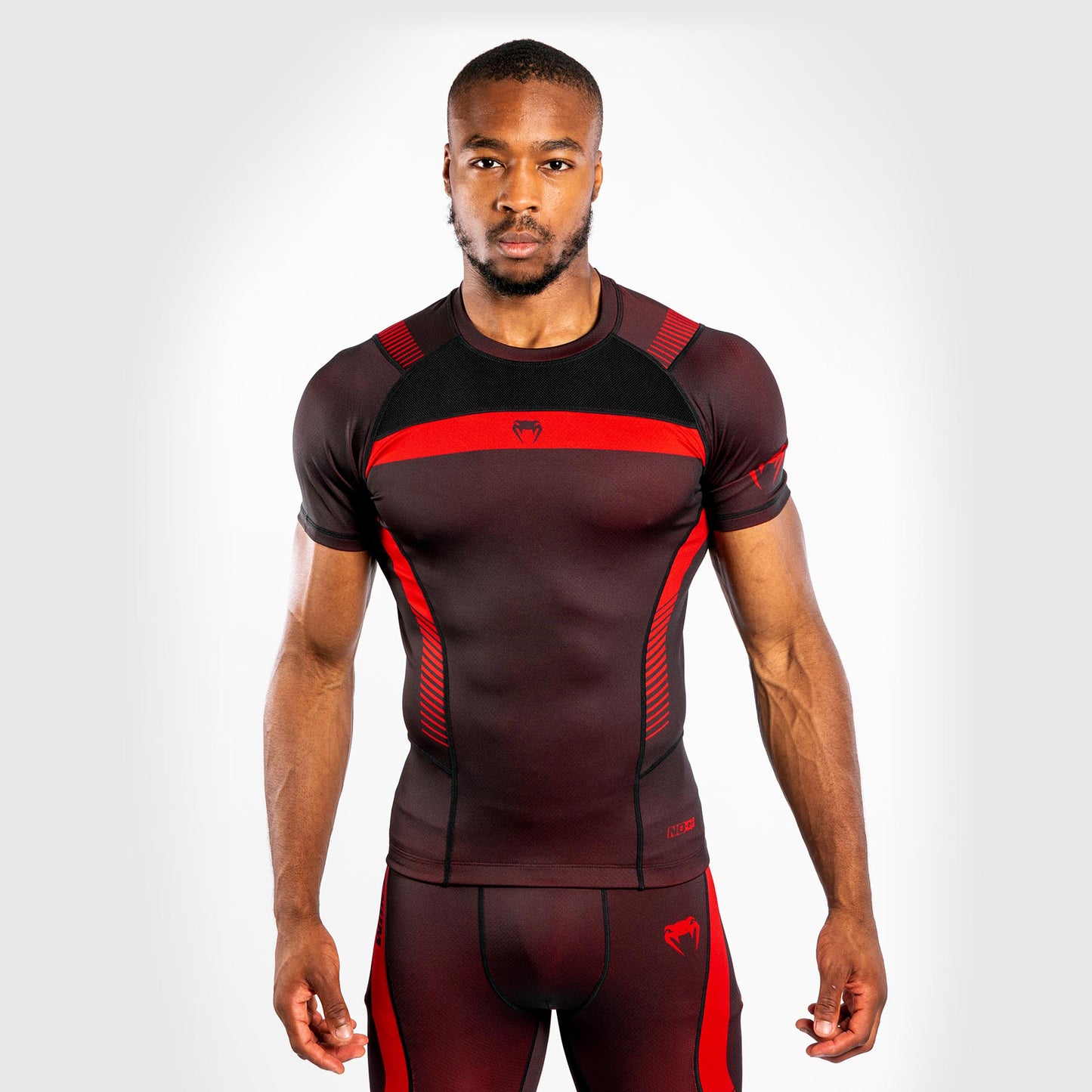 Venum No Gi 3.0 compressie-T-shirt - korte mouwen - Zwart/Rood