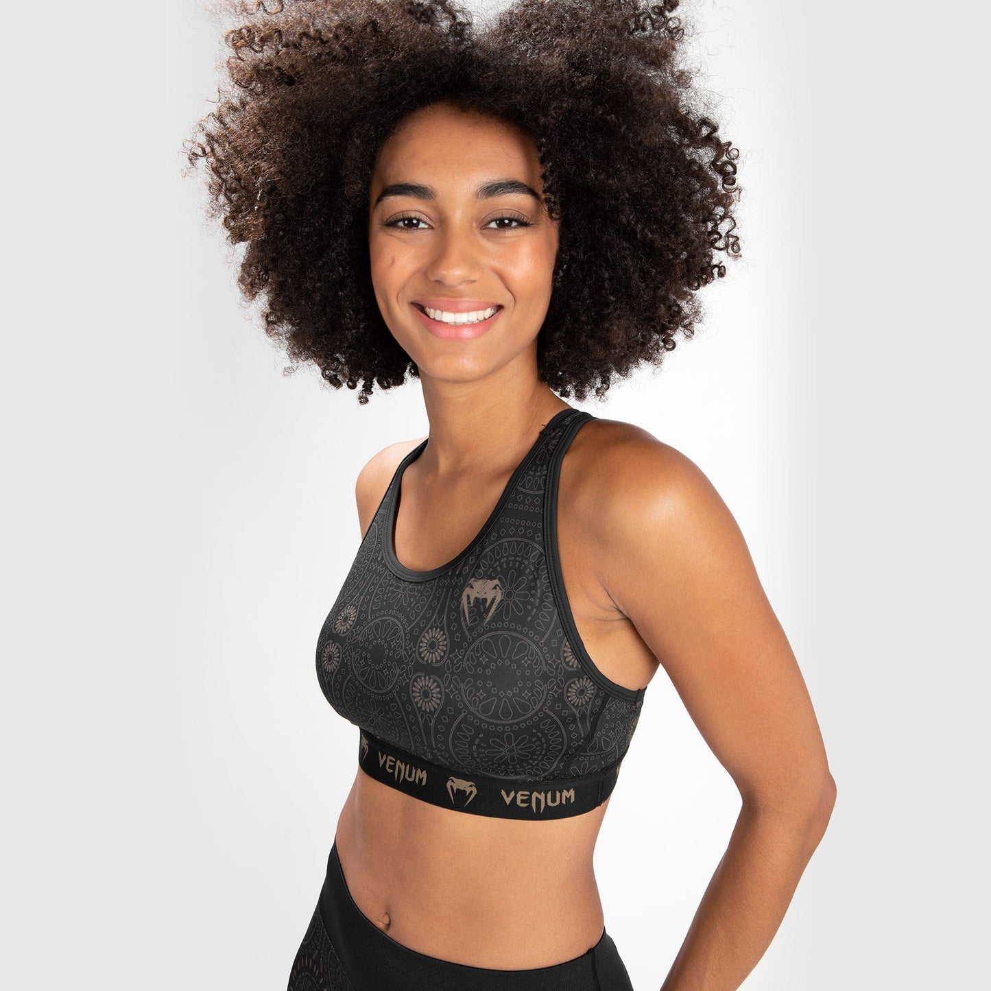 Venum Dames Santa Muerte Dark Side - Sportbeha - Zwart/Bruin
