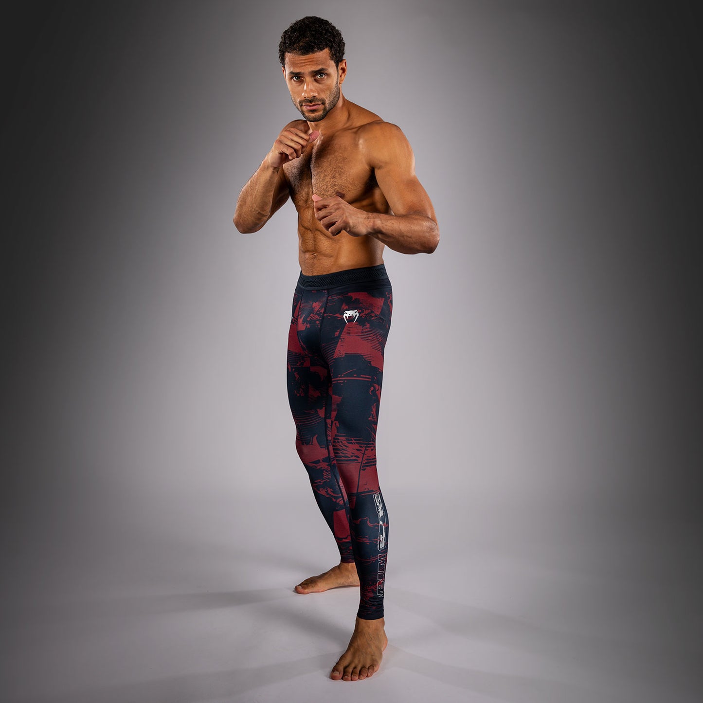 UFC Zenith by Venum Authentic Fight Week Performance Tight Heren - Marineblauw/Bordeauxrood/Zilver