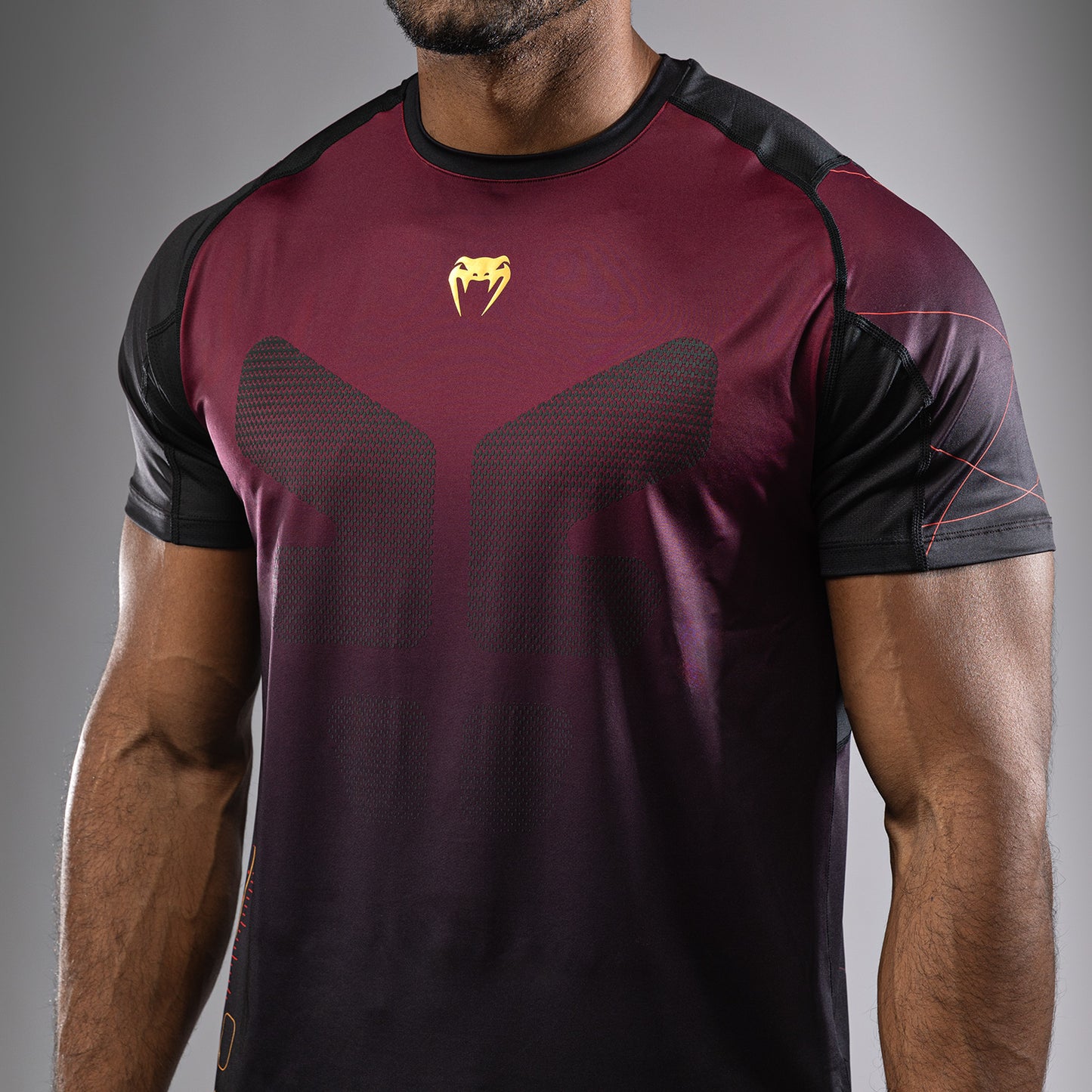 Venum Tactical XT Dry Tech T-shirt voor heren - Zwart/Bourgondië/Goud
