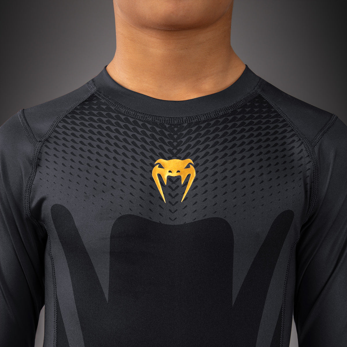Venum Attack Rashguard met korte mouwen voor kinderen - Zwart/Goud