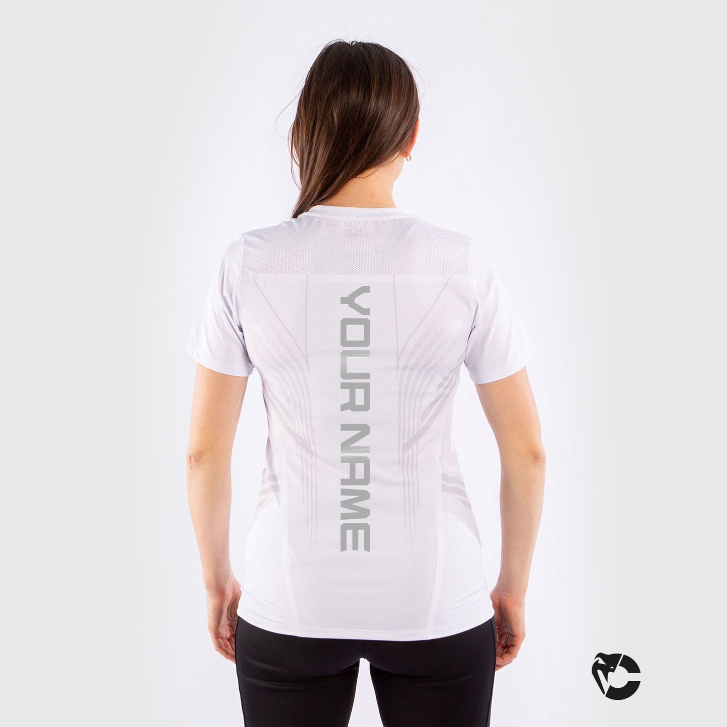 UFC Venum Gepersonaliseerd Authentic Fight Night Walkout Damesshirt - Wit