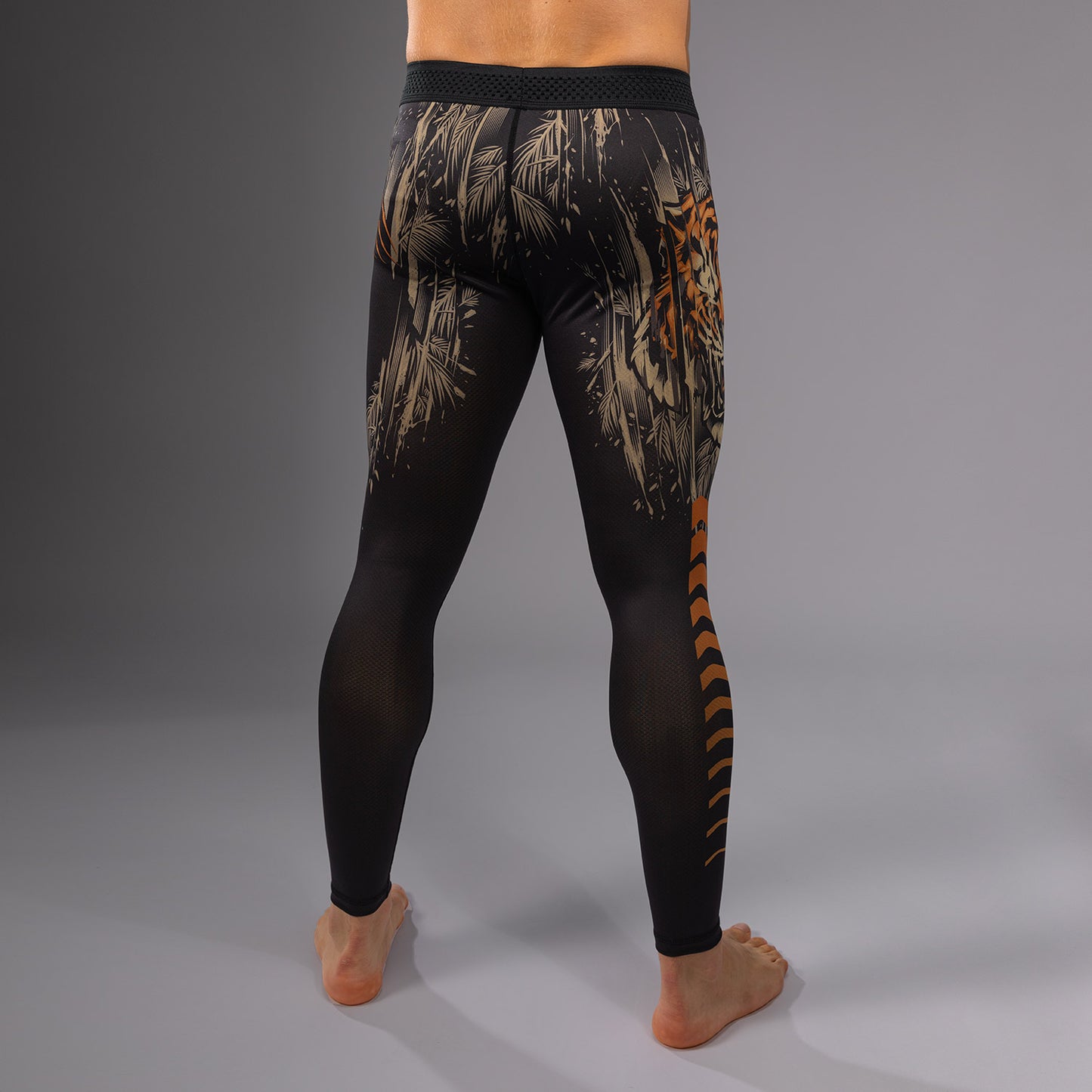 Venum Tiger Compressie Leggings Heren - Zwart / Neon Oranje