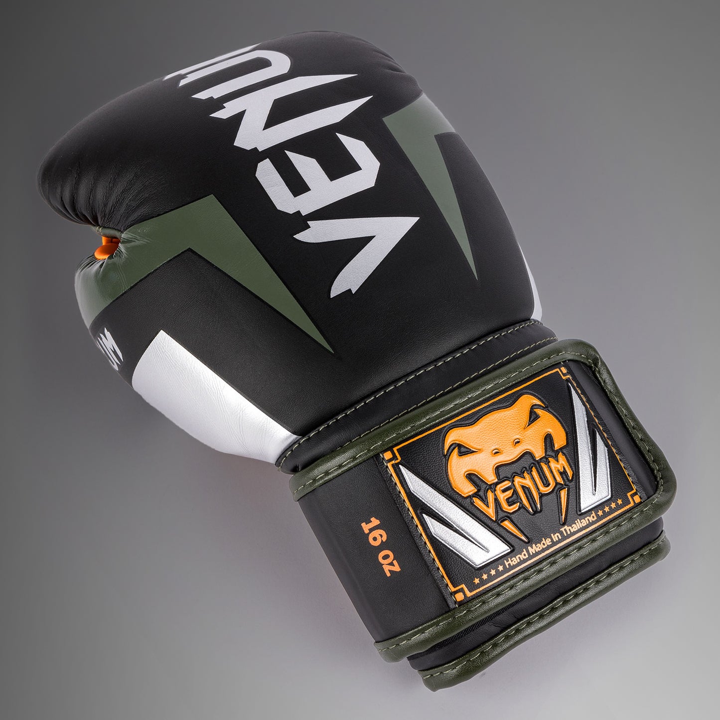 Venum Elite Bokshandschoenen - Zwart/Zilver/Kaki