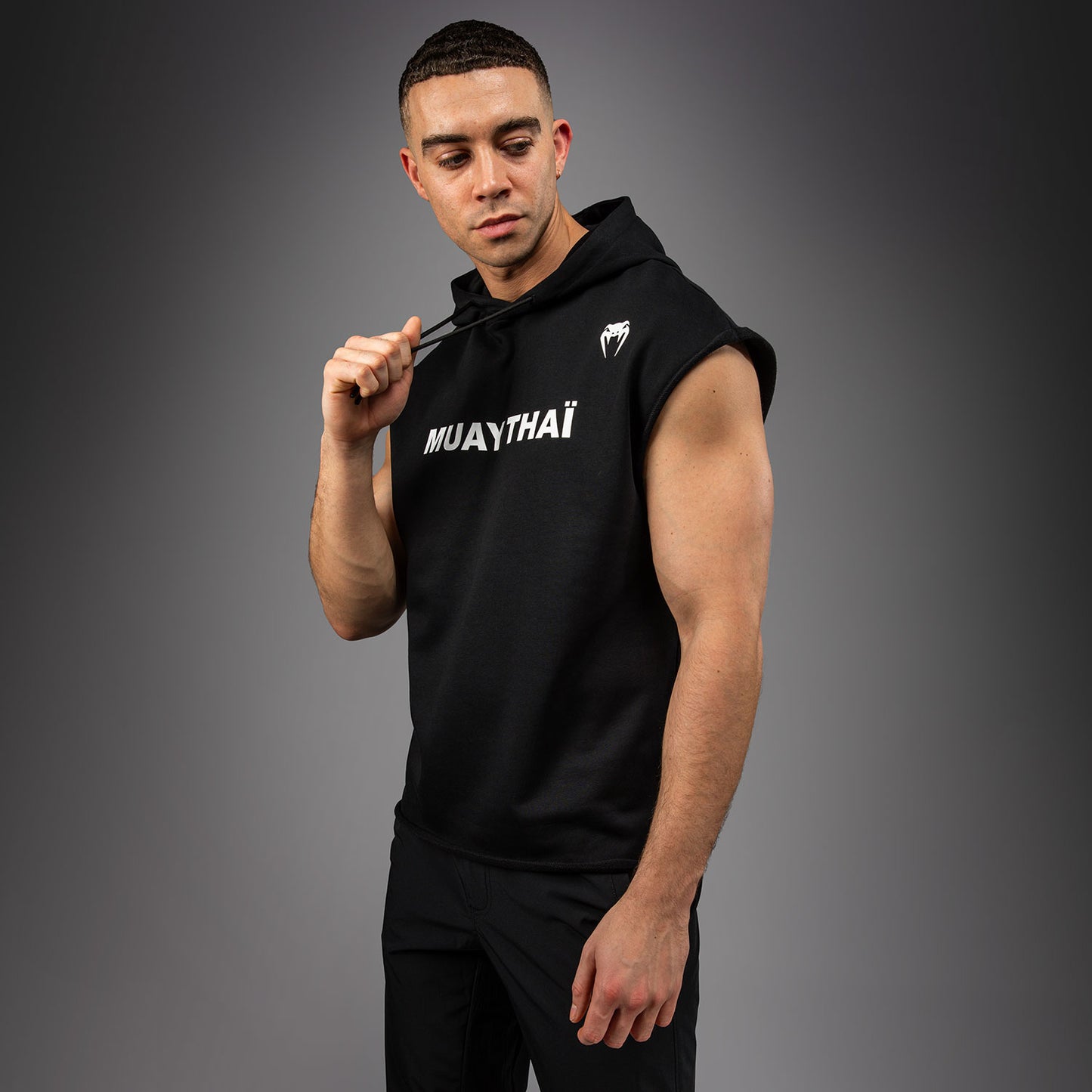 Venum Muay Thai VT Mouwloze Hoodie - Zwart/Wit