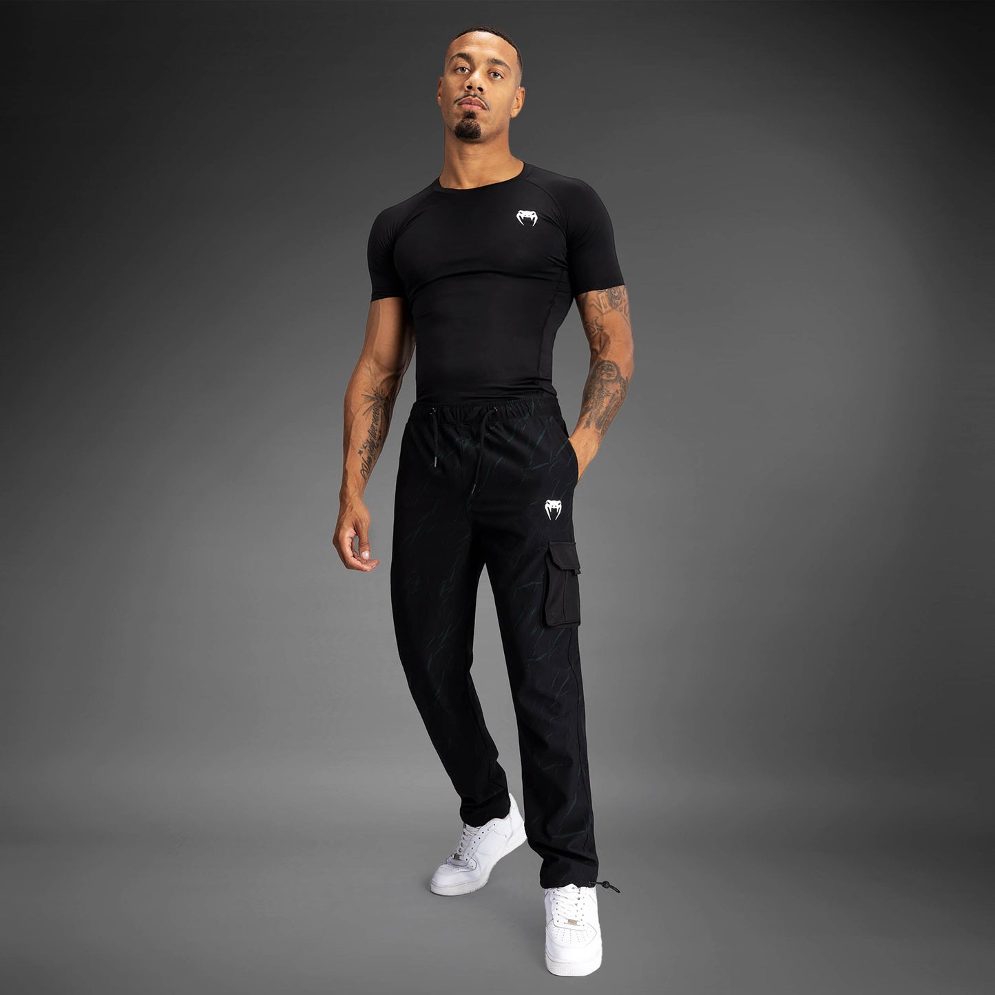 Venum Trooper Heren Joggingbroek - Zwart/Forest Groen