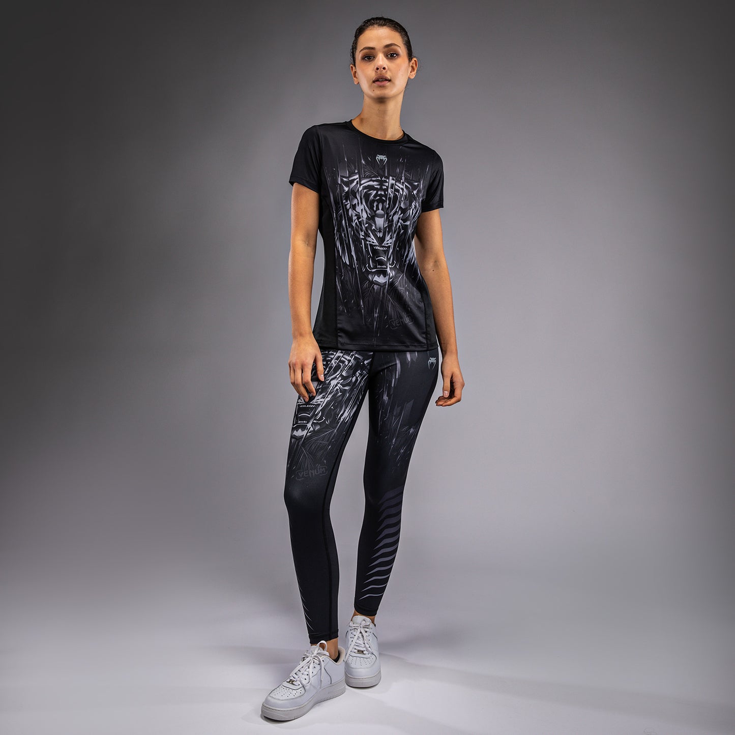Venum Tiger Dry Tech T-Shirt Dames - Zwart / Zilver