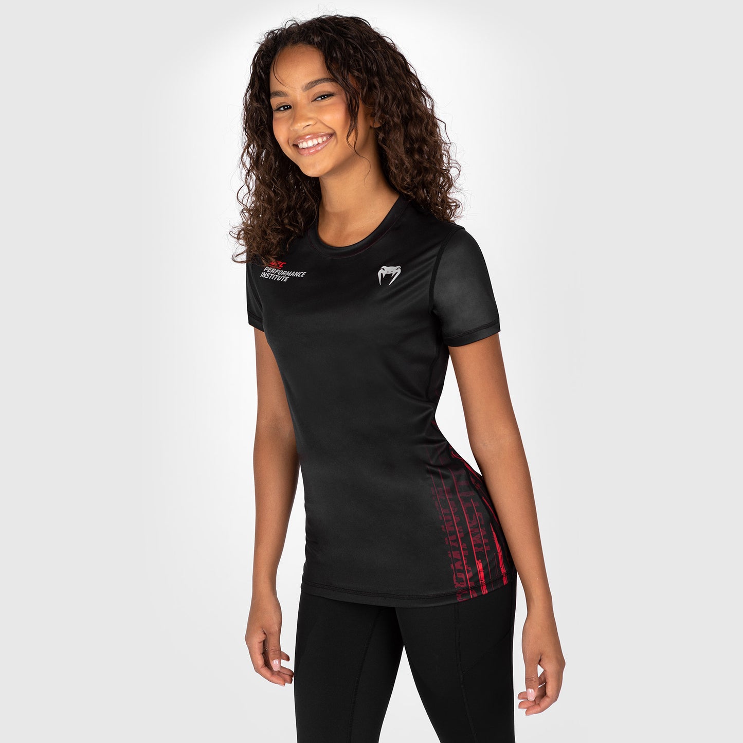 UFC Venum Performance Institute 2.0 Dry-Tech T-shirt voor Dames - Zwart/Rood