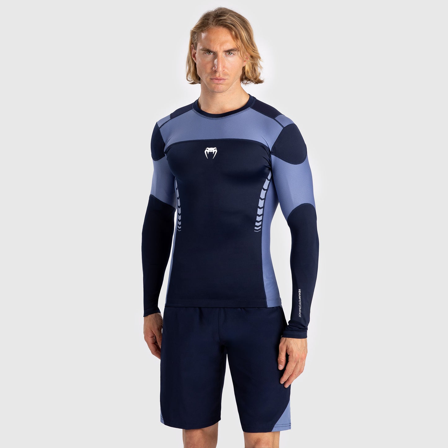 Venum Tempest Heren Rashguard Met Lange Mouwen - Marineblauw/Blauw