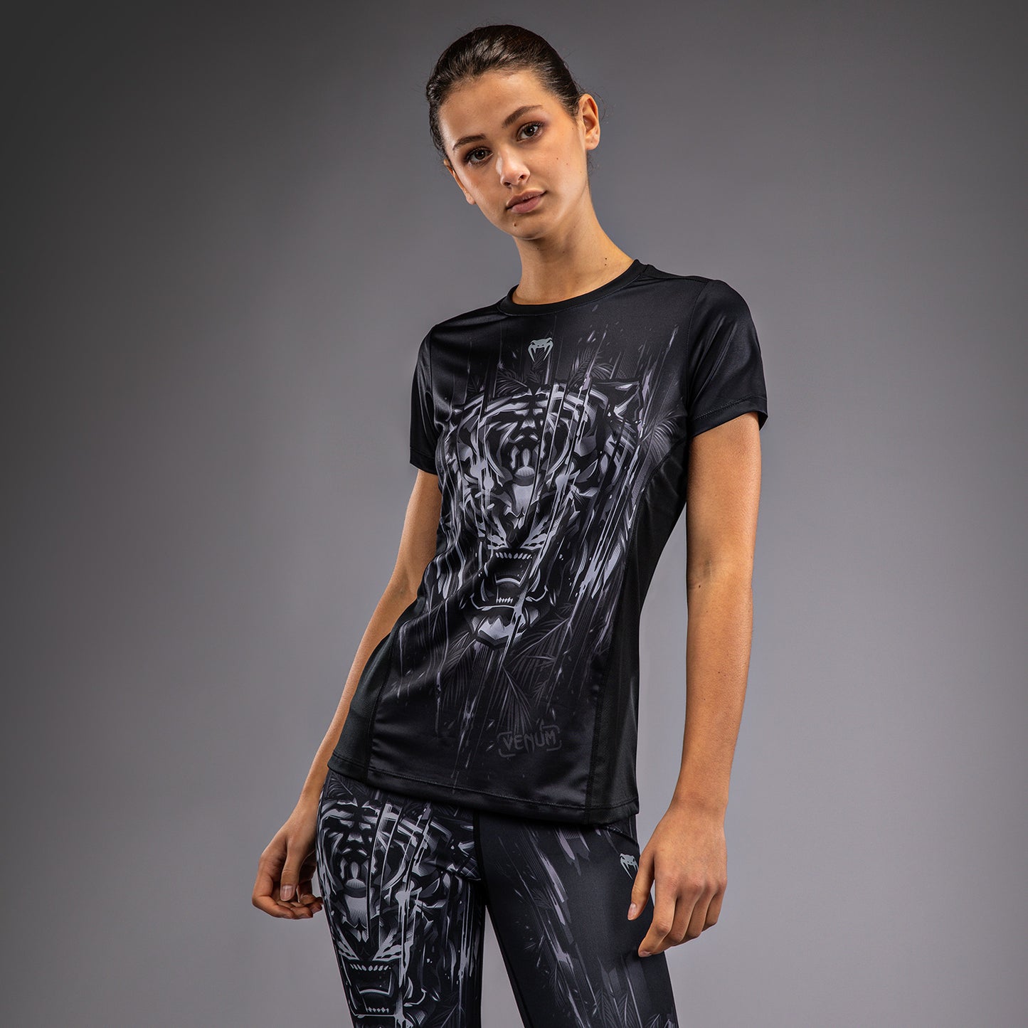 Venum Tiger Dry Tech T-Shirt Dames - Zwart / Zilver