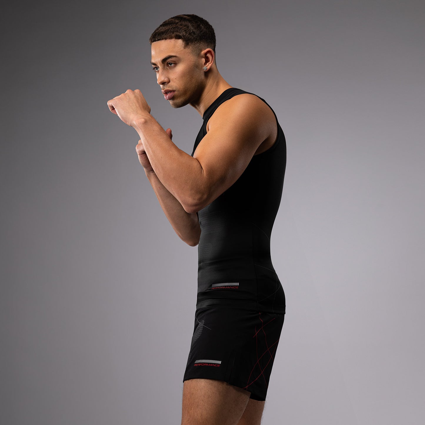 Venum Tactical XT Heren Mouwloze Rashguard - Zwart/Vuurrood