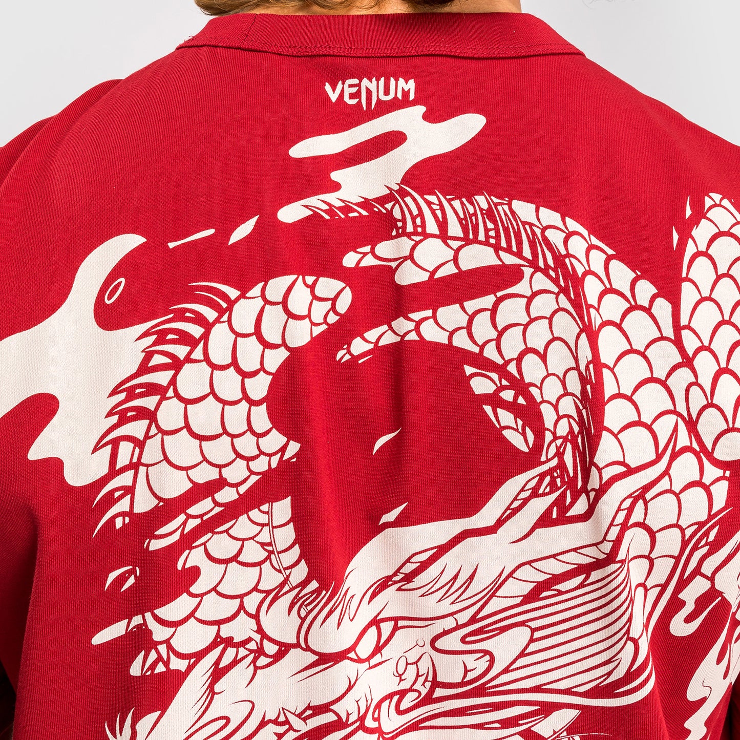 Venum Dragon's Flight Heren T-Shirt - Kersrood/Crème Wit