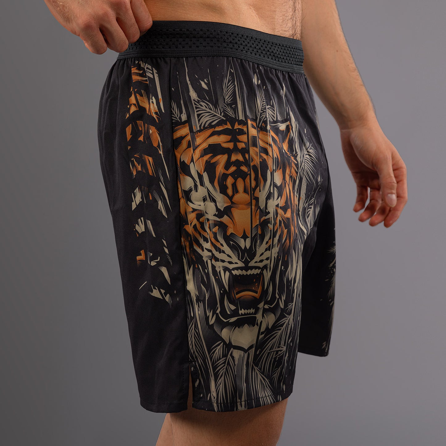 Venum Tiger Trainingsshorts Heren - Zwart / Neon Oranje