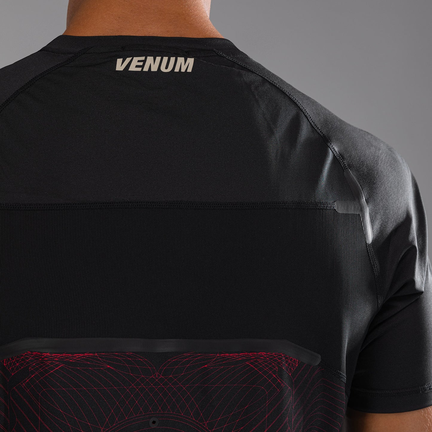 Venum G-Fit Air T-Shirt Heren Dry-Tech - Diepzwart / Vuurrood