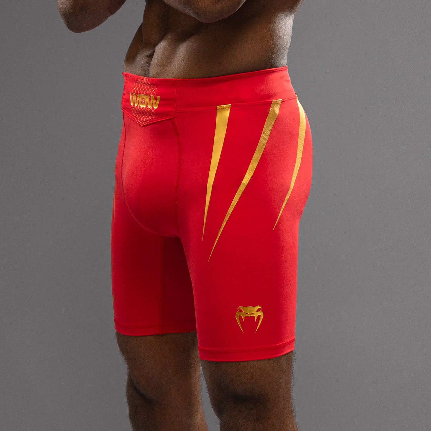 Venum x WOW FC Fury Red/ Gold Men’s Vale Tudo Shorts