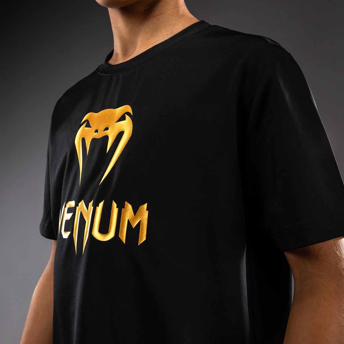 Venum Classic Dry Tech T-shirt voor kinderen - Zwart/Goud