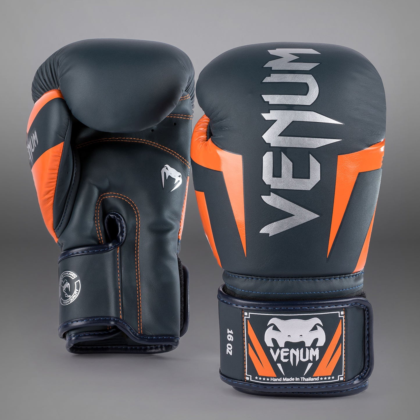 Venum Elite Bokshandschoenen - Navy/Zilver/oranje