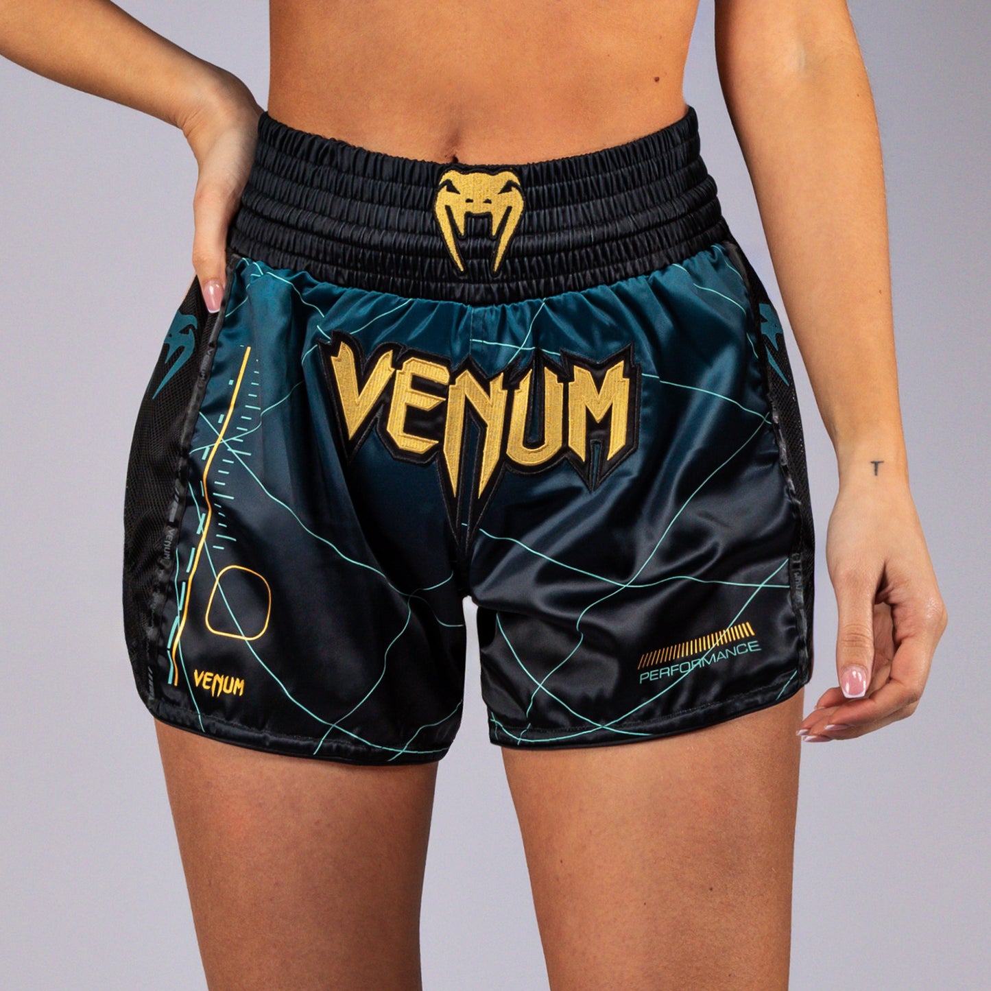 Venum Tactical XT Muay Thai Damesshort - Zwart/Bosgroen