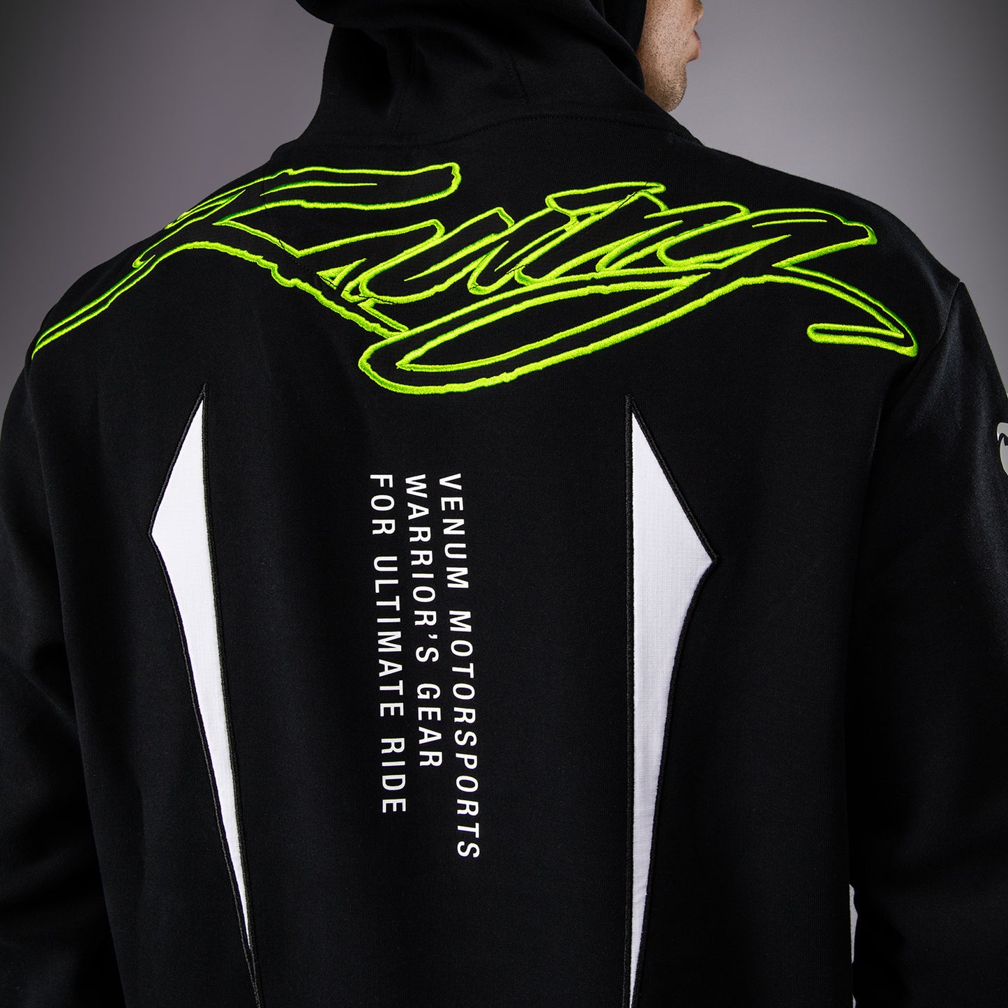 Venum x Bud Racing Heren Hoodie - Zwart/Wit/Limoengroen