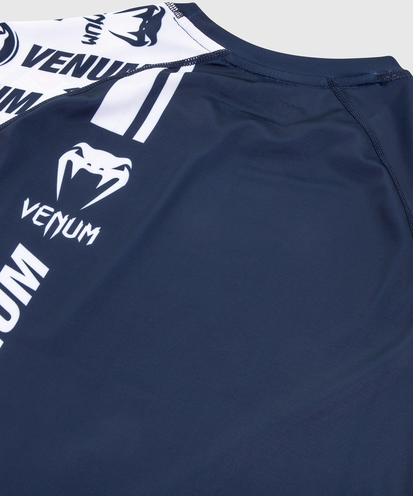 Venum Logos Rashguard - Korte mouwen - Marineblauw/Wit