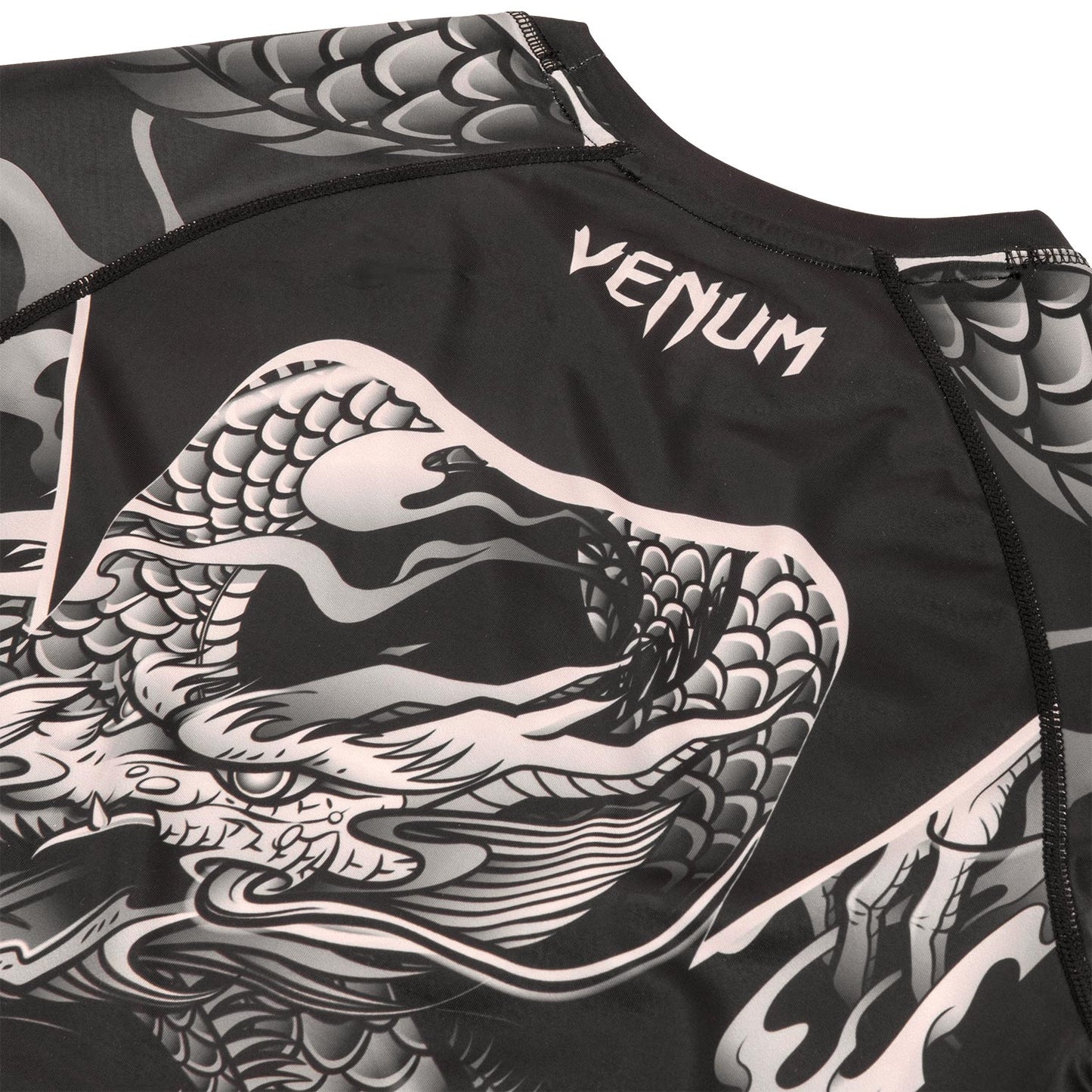 Venum Dragon's Flight Rashguard - Korte Mouwen - Zwart/Zand