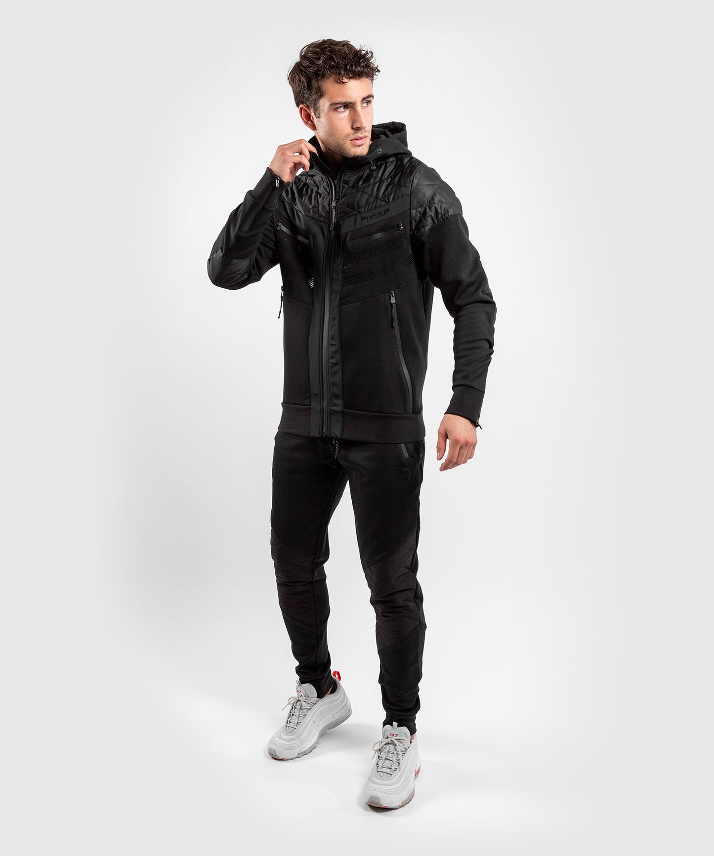 Venum Laser 2.0 Hoodie - Heidegrijs - Zwart/Zwart