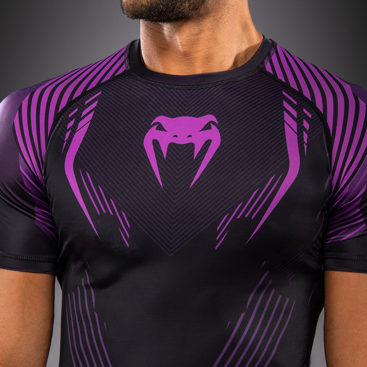 Venum No-Gi 6.0 Rashguard met korte mouwen - Zwart/Paars