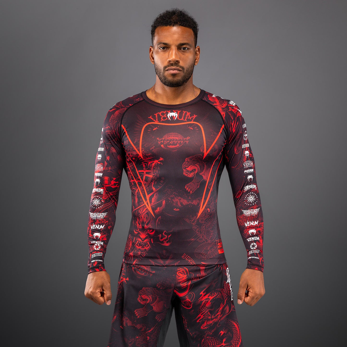 Venum 20th Anniversary Rashguard met lange mouwen - Zwart/Rood