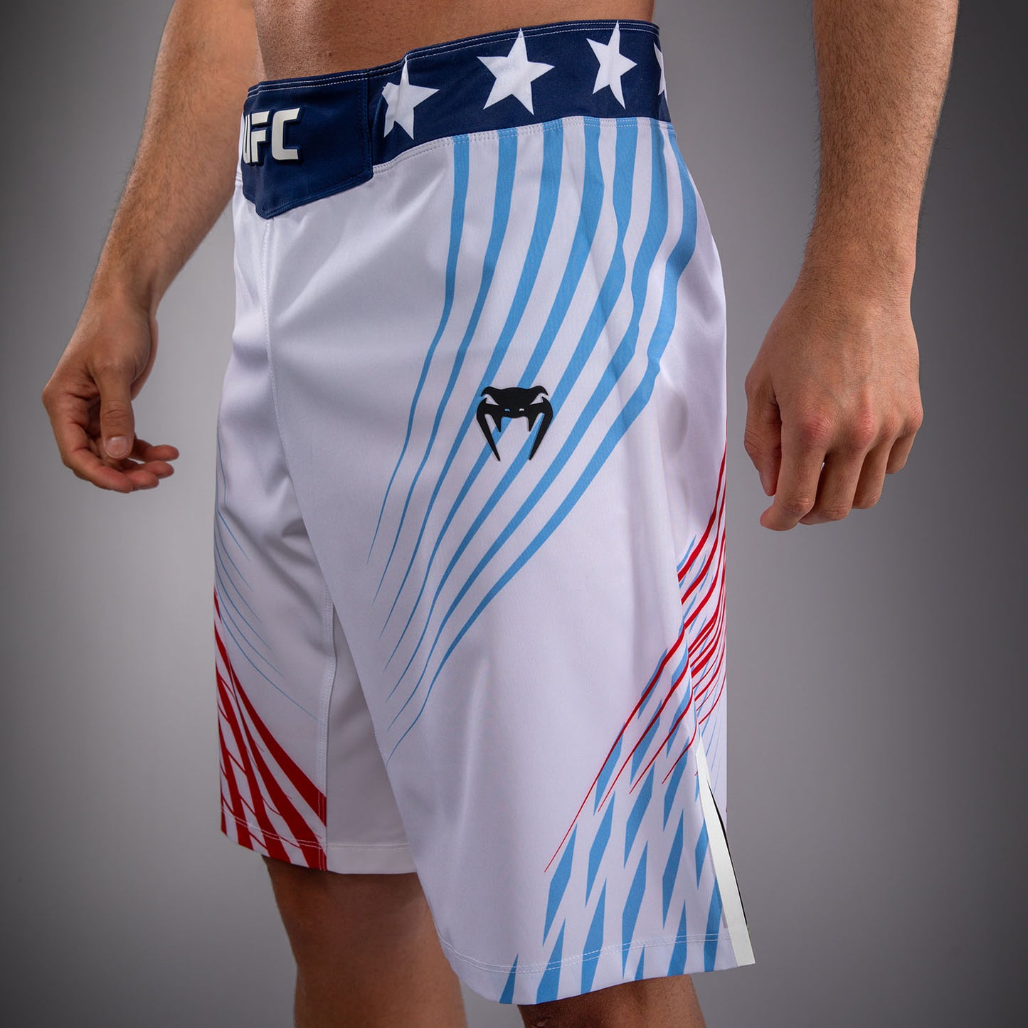 Official UFC Freedom 250 by Venum Authentic Fight Night Fight Shorts Long Fit voor heren - Wit
