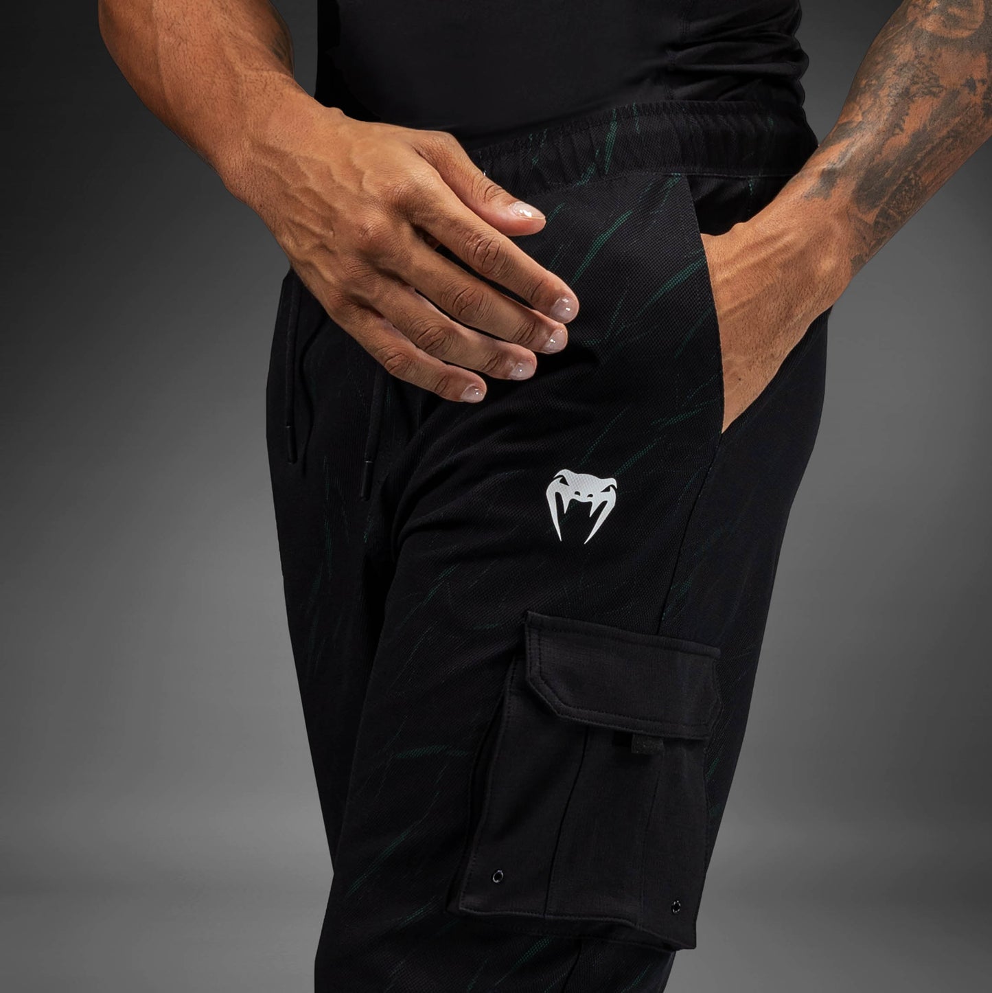 Venum Trooper Heren Joggingbroek - Zwart/Forest Groen