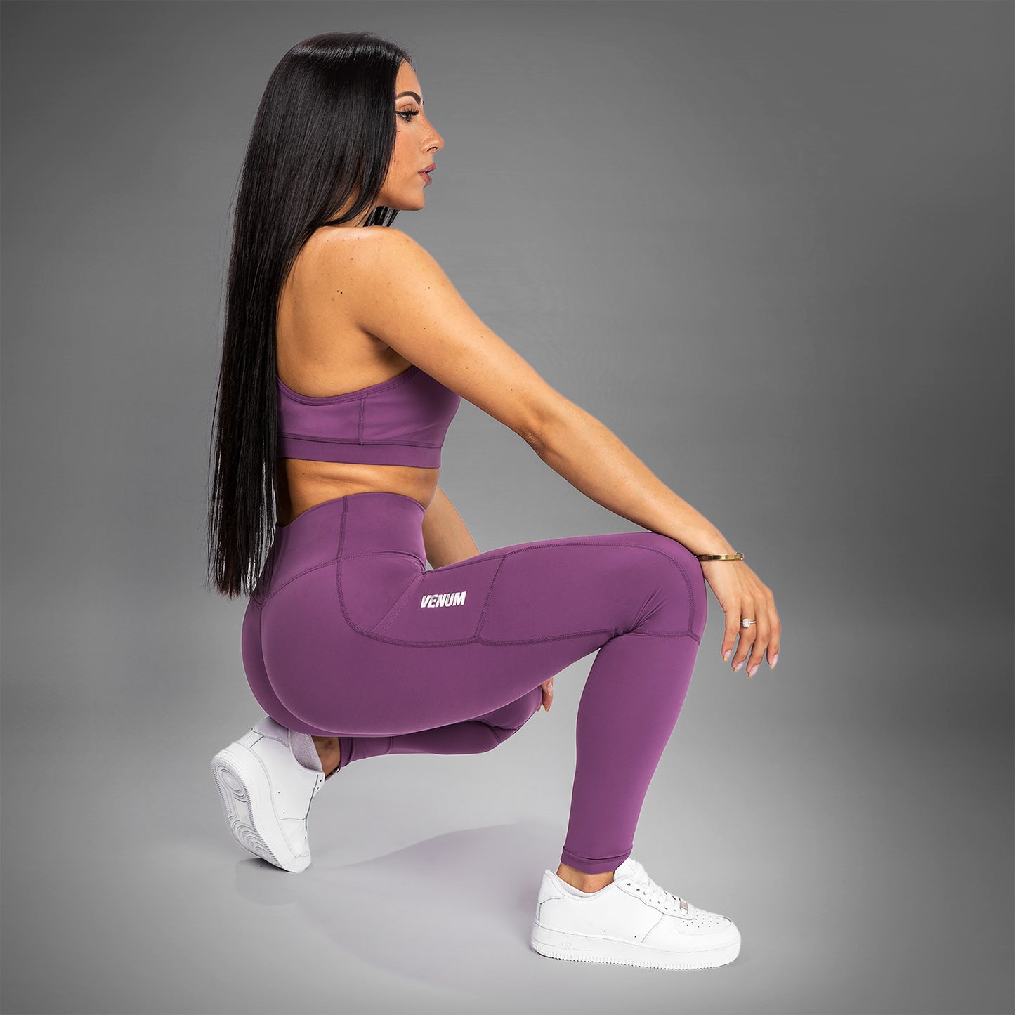 Venum Essential Performance Leggings - Dusky Orchid/Geborsteld Zilver