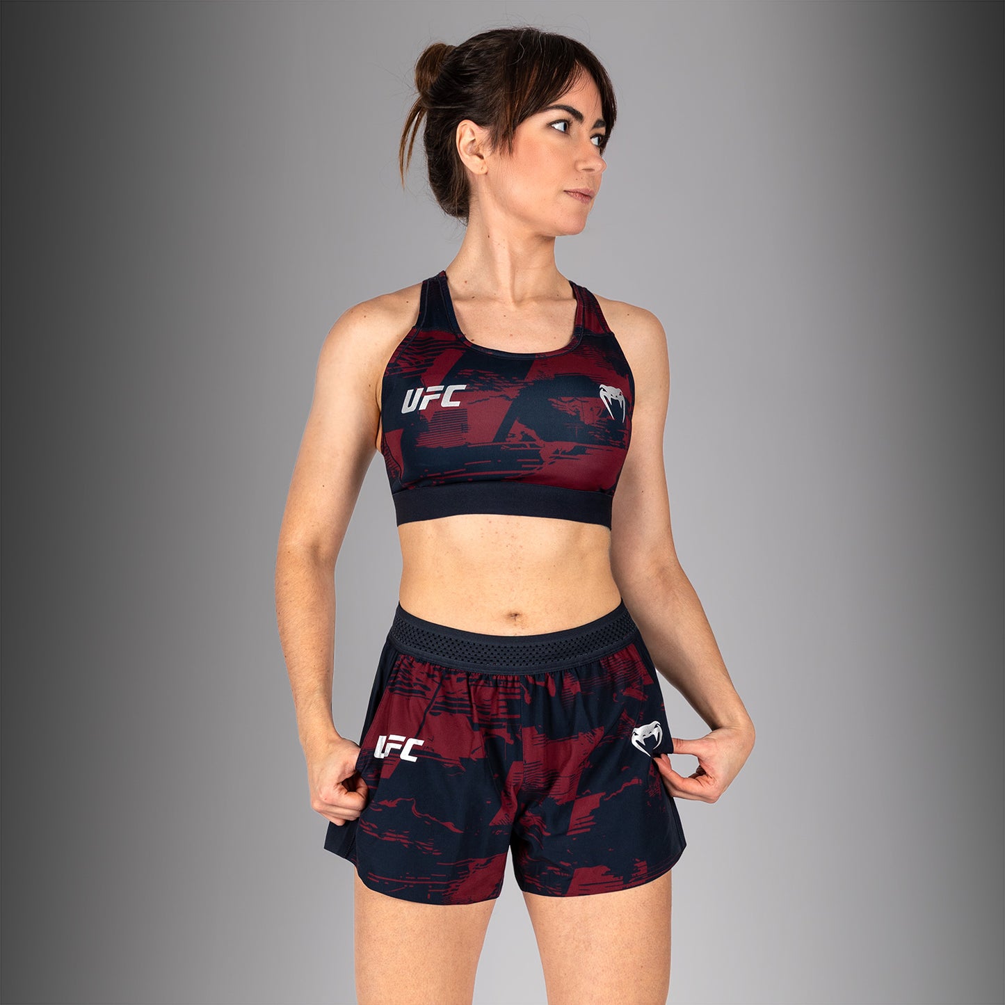 UFC Zenith by Venum Authentic Fight Week Sport-BH Dames - Marineblauw/Bordeauxrood/Zilver