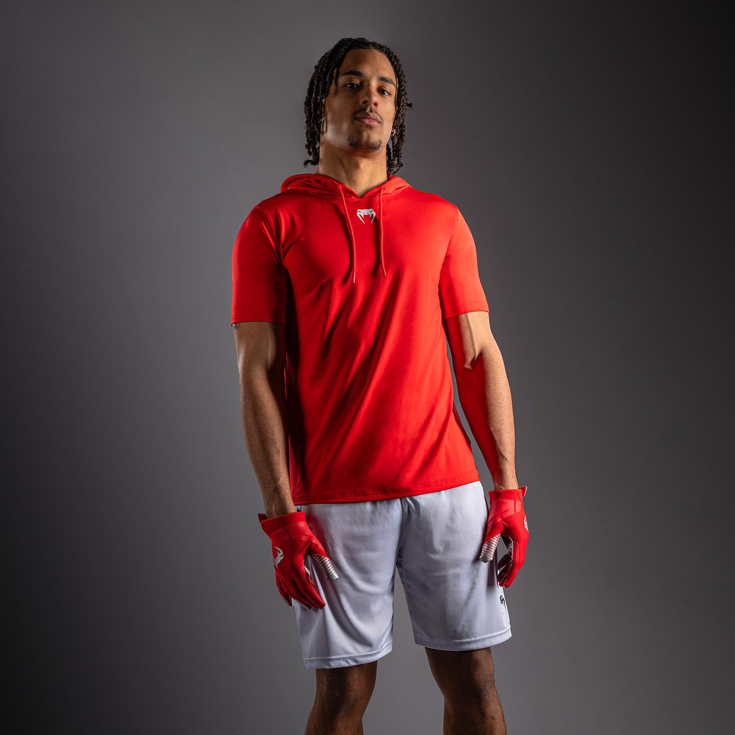 Venum Elite Dry Tech Hoodie met korte mouwen - Rood