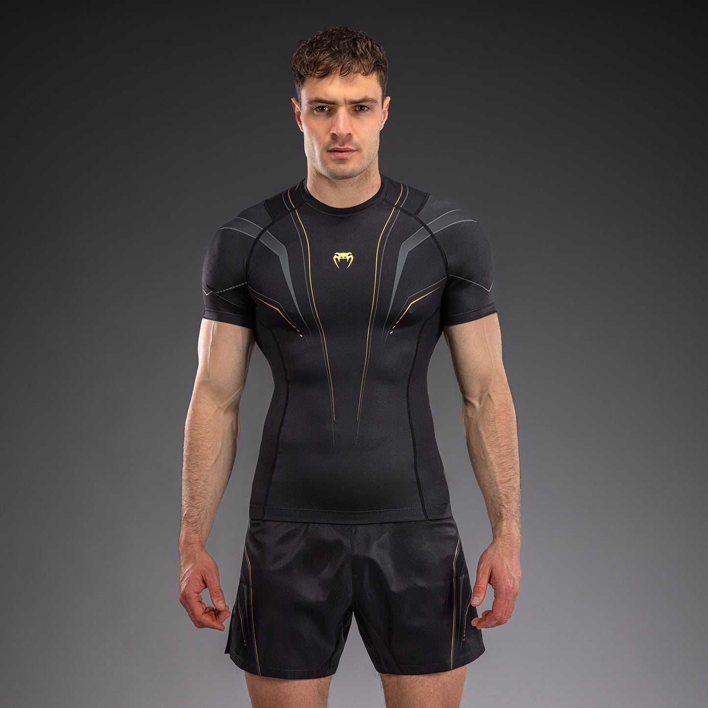 Venum Streamline Rashguard met korte mouwen – Zwart/Goud