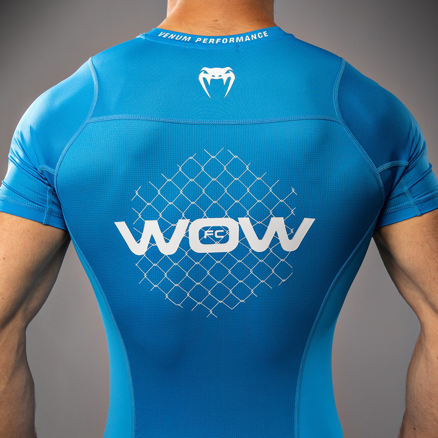Venum x WOW FC Korte Mouwen Rashguard - Pacific Blue