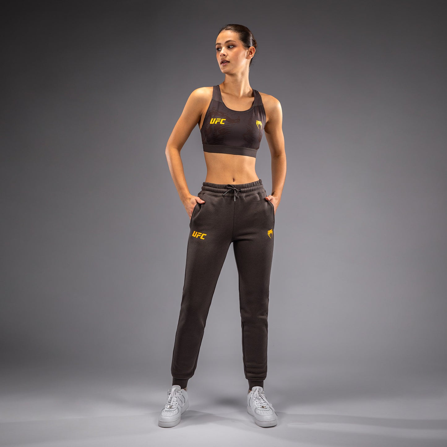 UFC Fusion by Venum Fight Week Katoenen Broek voor Dames - Solid Earthen Brown