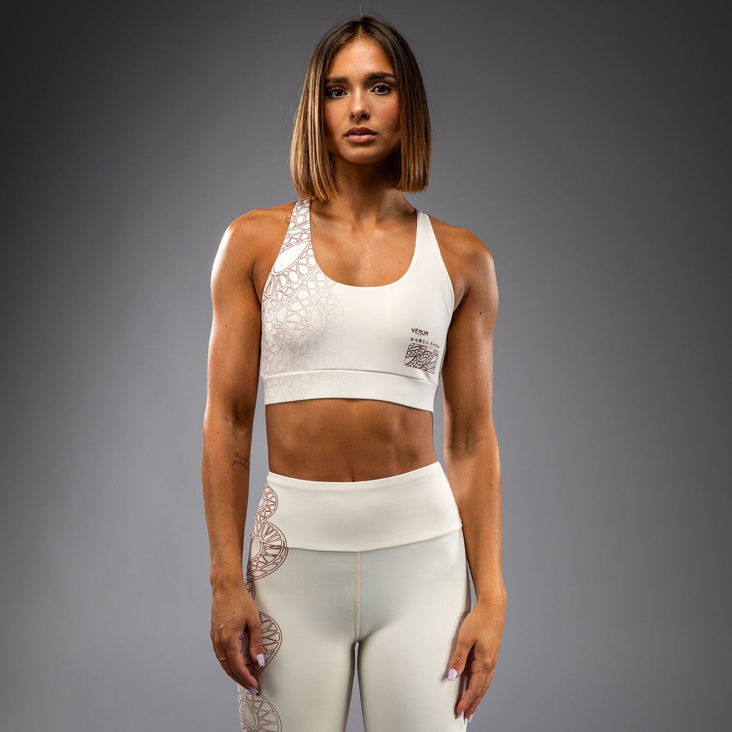Venum Serpenti Dames Sportbeha – Ivoor/Bordeaux