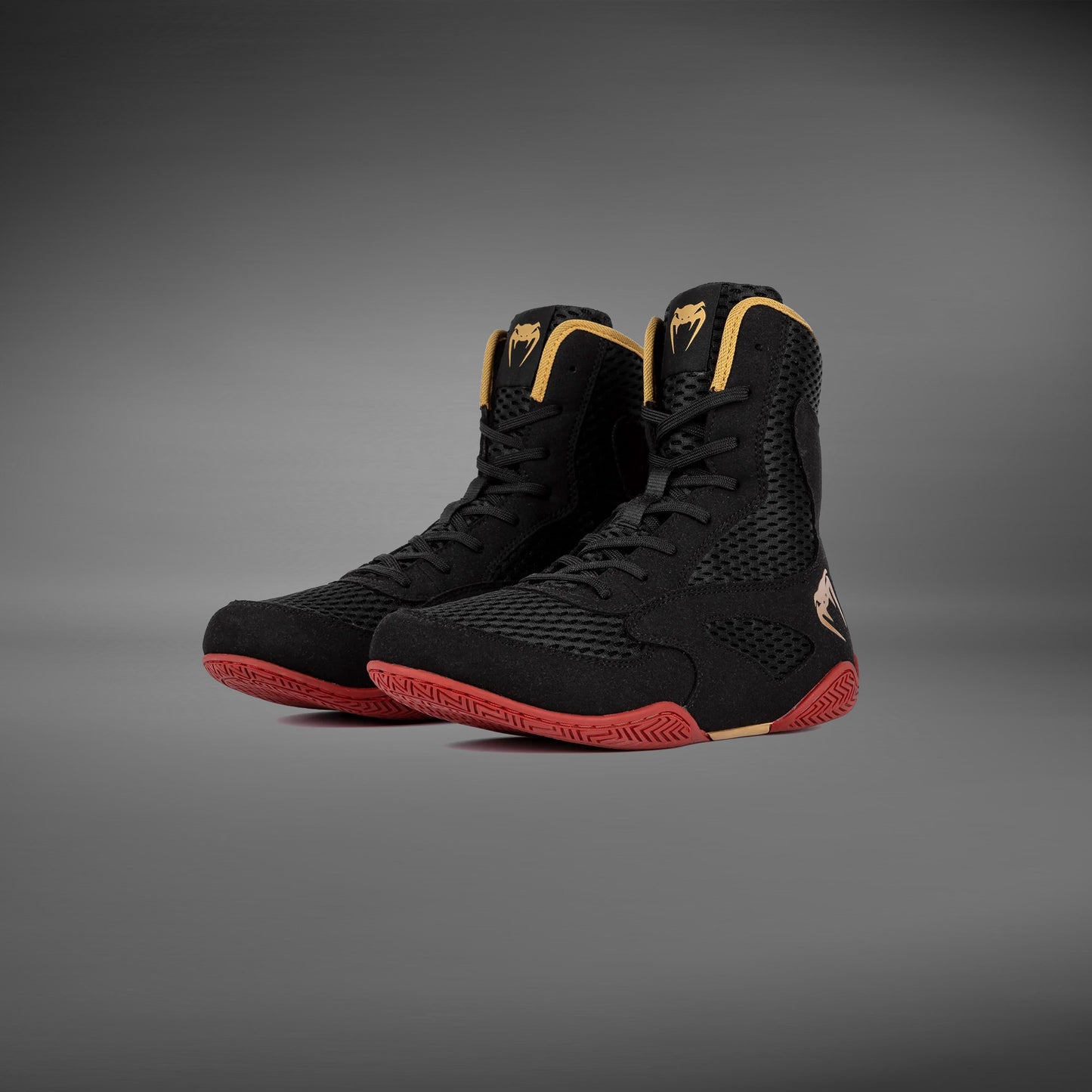 Venum Contender Boksschoenen - Zwart/Goud/Rood