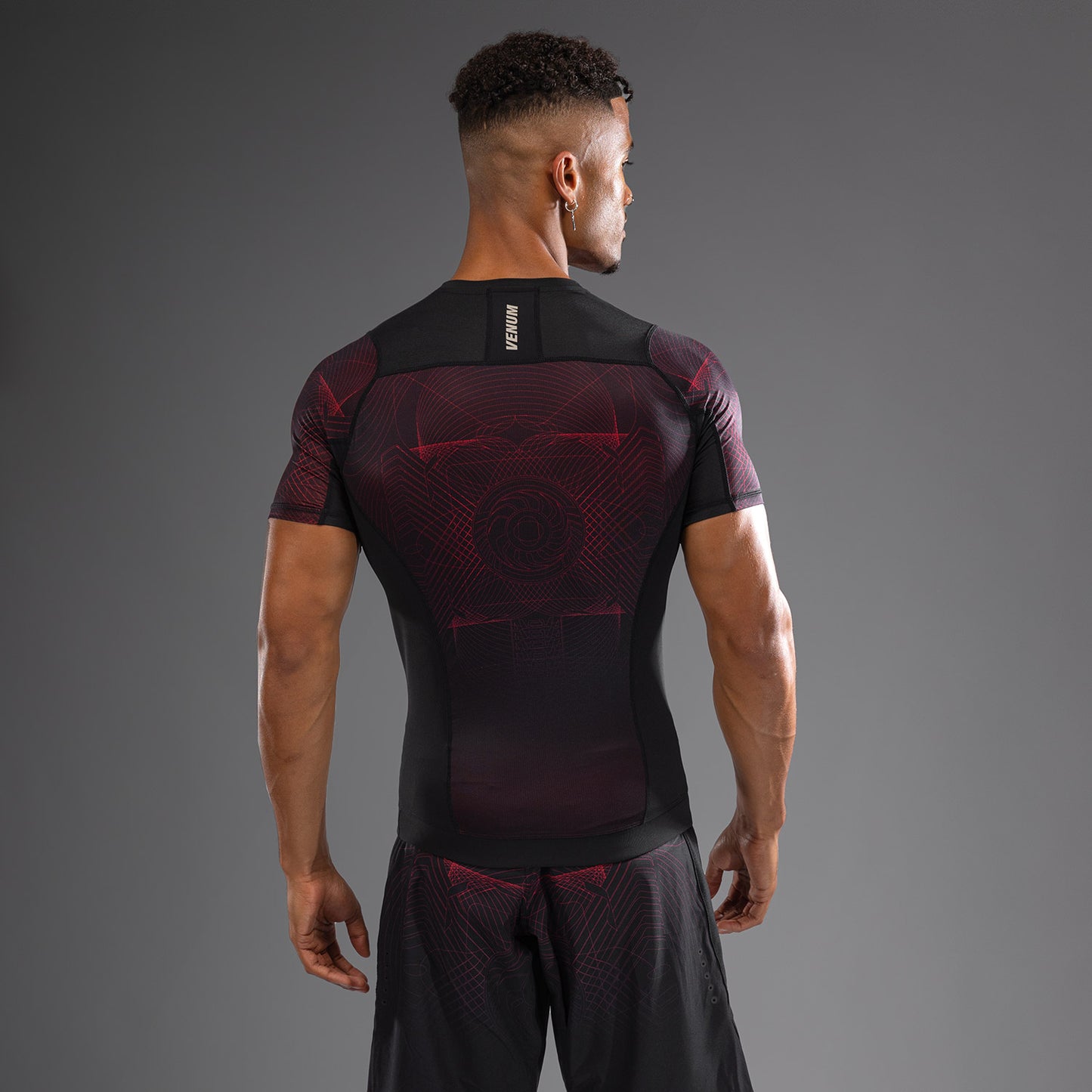 Venum G-Fit Air Korte Mouw Rashguard Heren - Diepzwart / Vuurrood