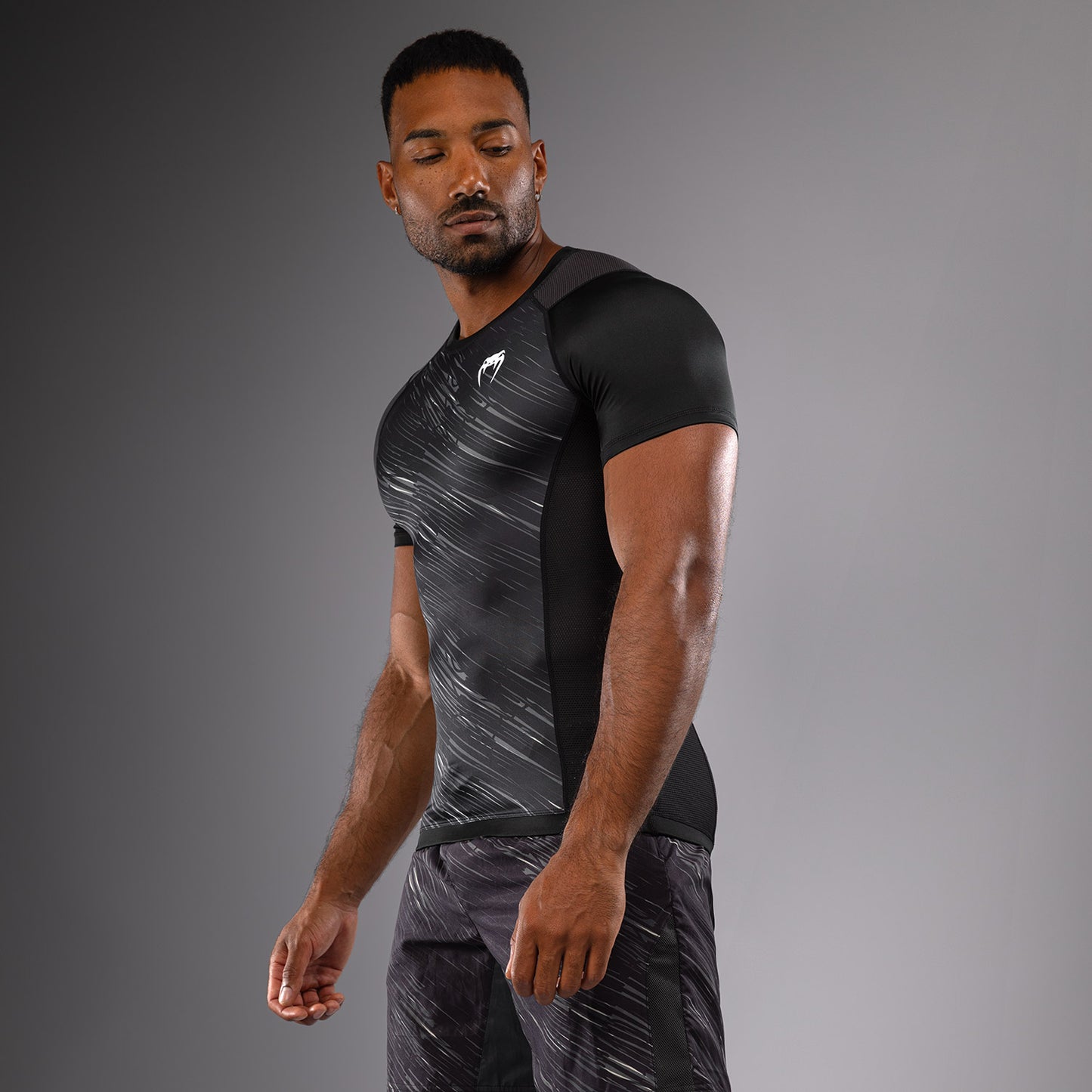 Venum Rapid Korte Mouwen Rashguard - Zwart/Stormgrijs