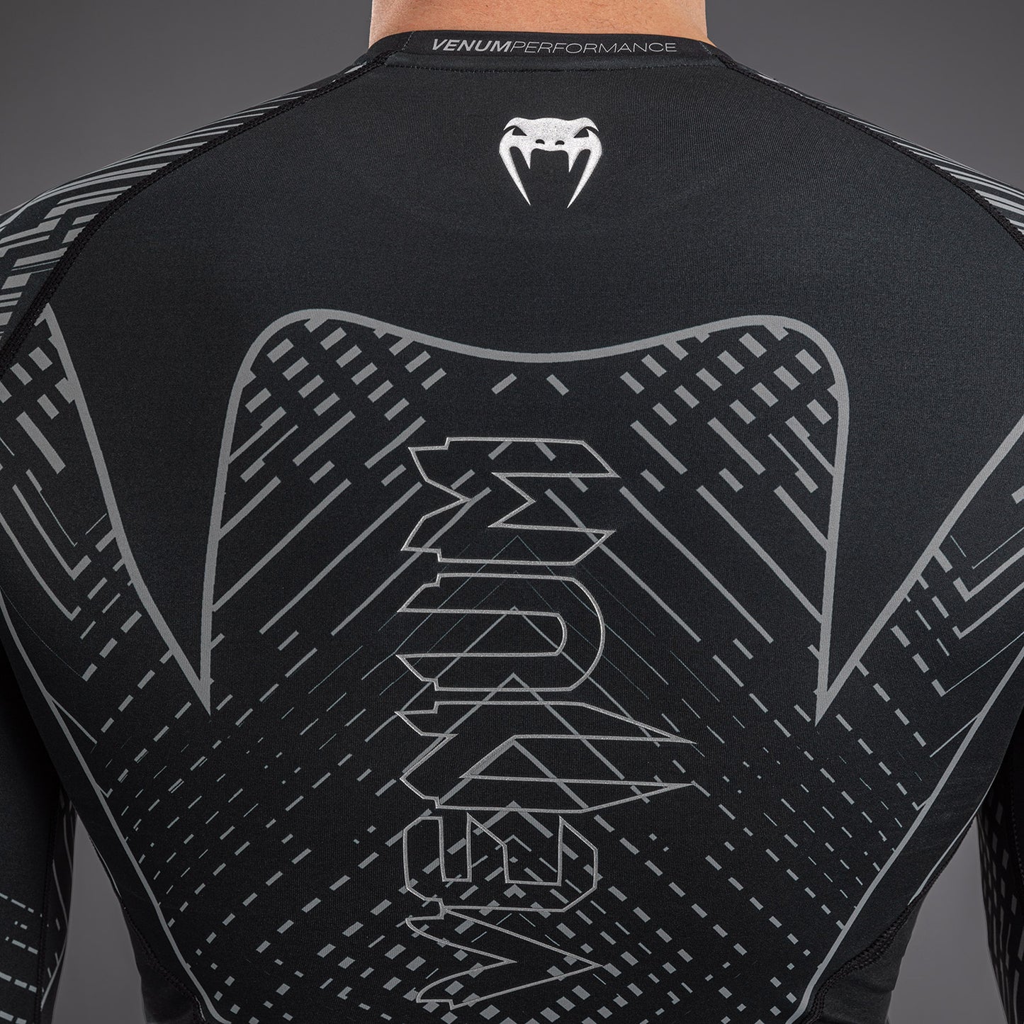 Venum Midnight Fury Rashguard met lange mouwen – Zwart/Grijs/Zilver