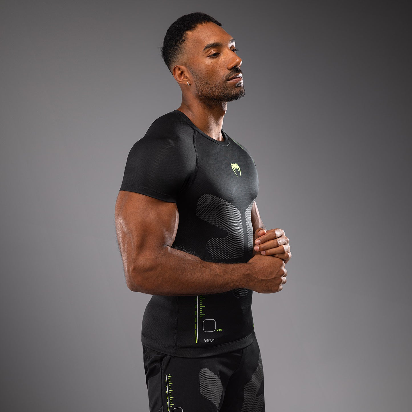 Venum Training Camp 4.0 Rashguard met korte mouwen - Zwart/Neon groen