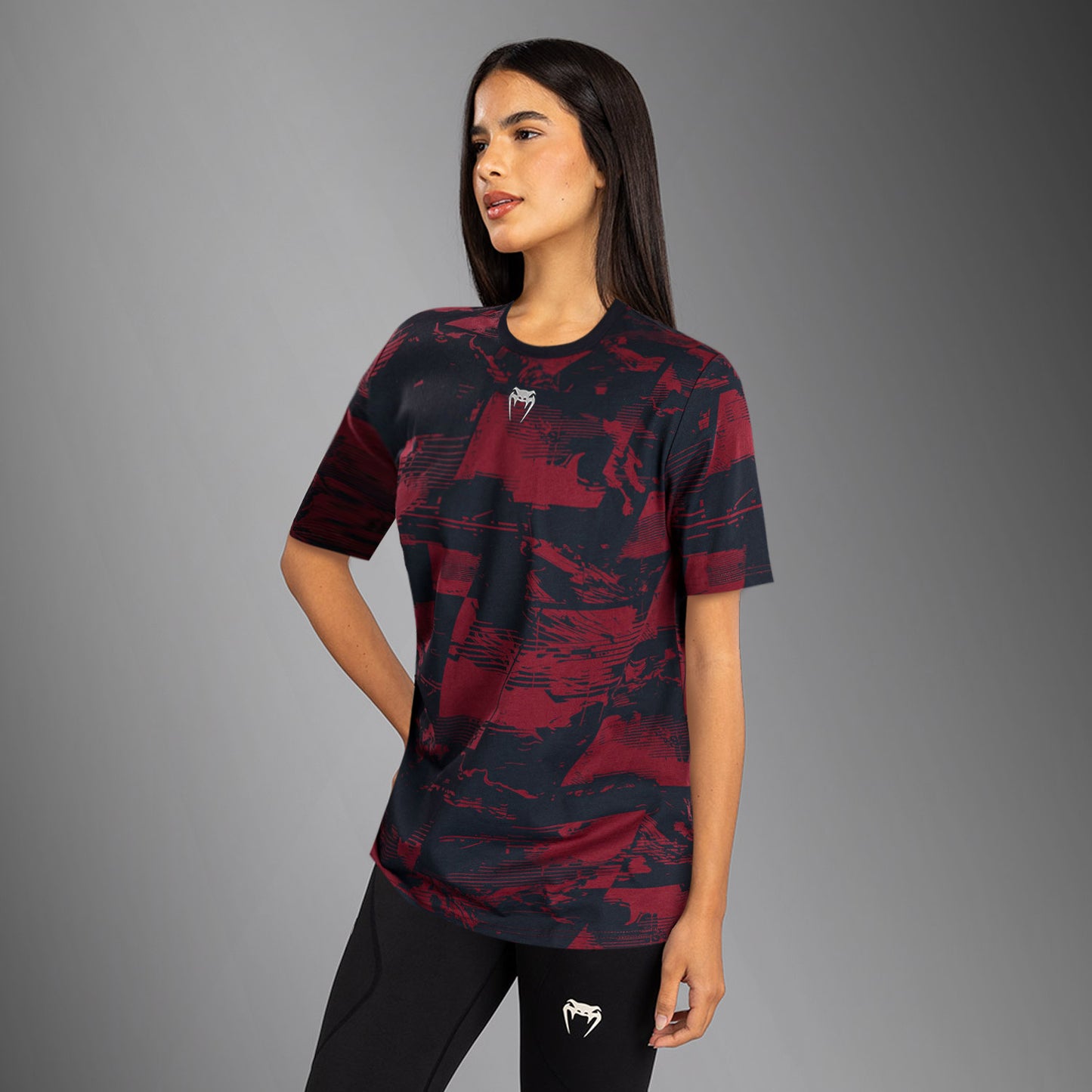 UFC Zenith by Venum Authentic Fight Week T-shirt Korte Mouw Dames - Marineblauw/Bordeauxrood/Zilver