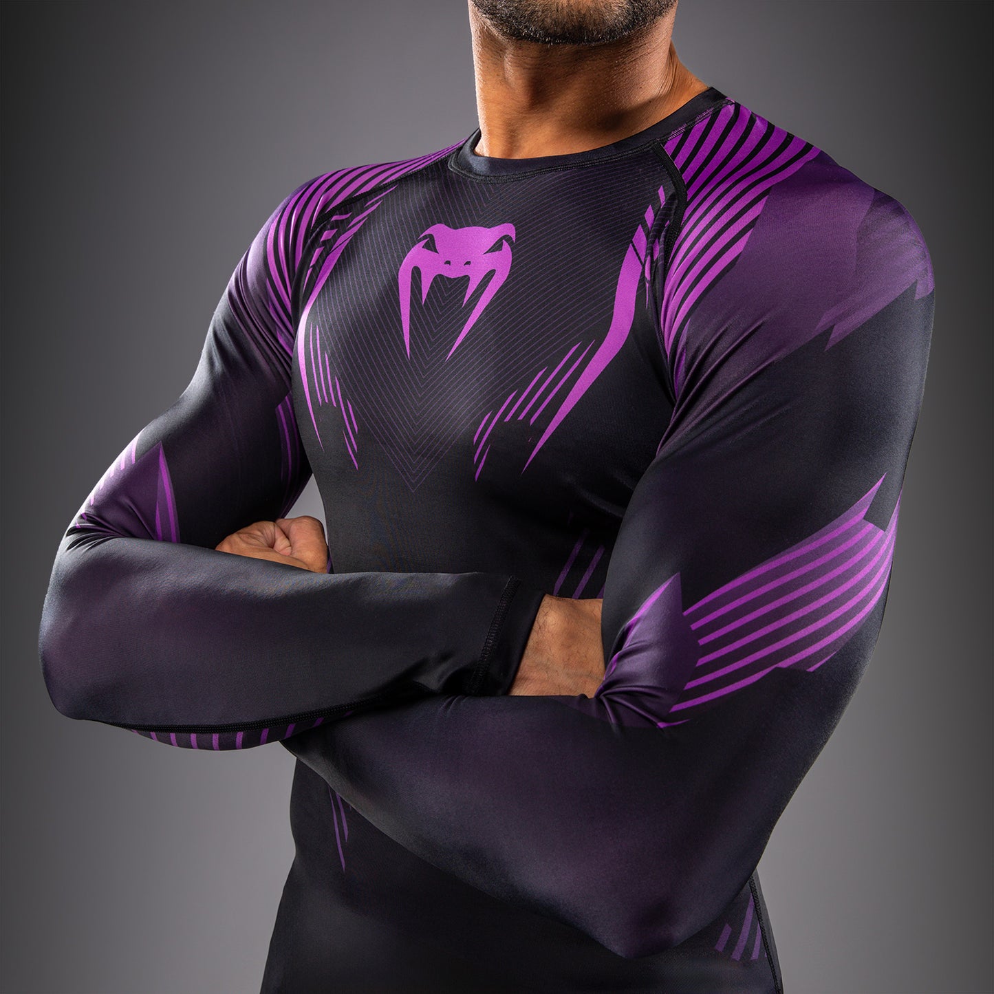Venum No-Gi 6.0 Rashguard met lange mouwen - Zwart/Paars