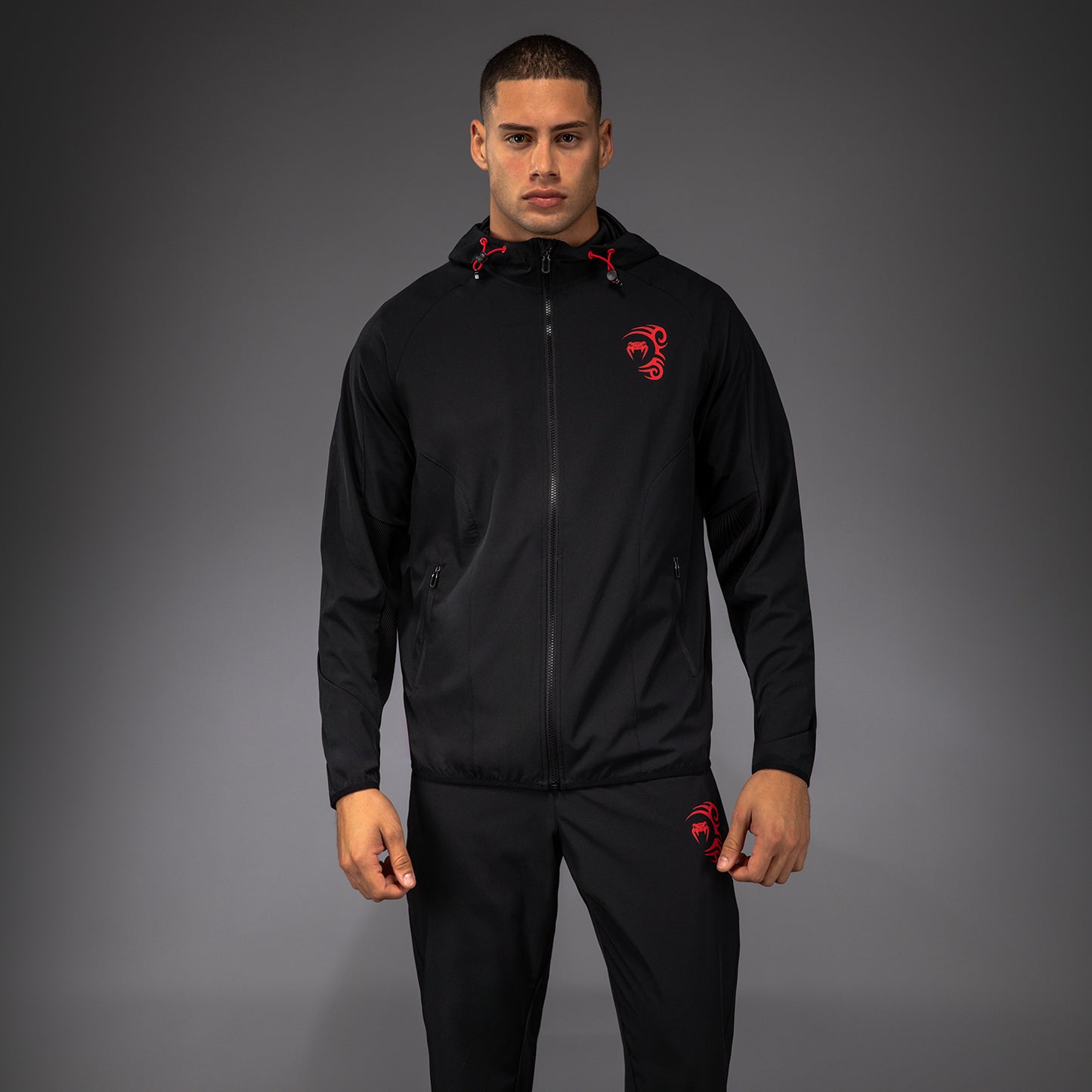 Venum x Mike Tyson Tiger Track Jacket - Diep Diep Zwart/Intens Rood
