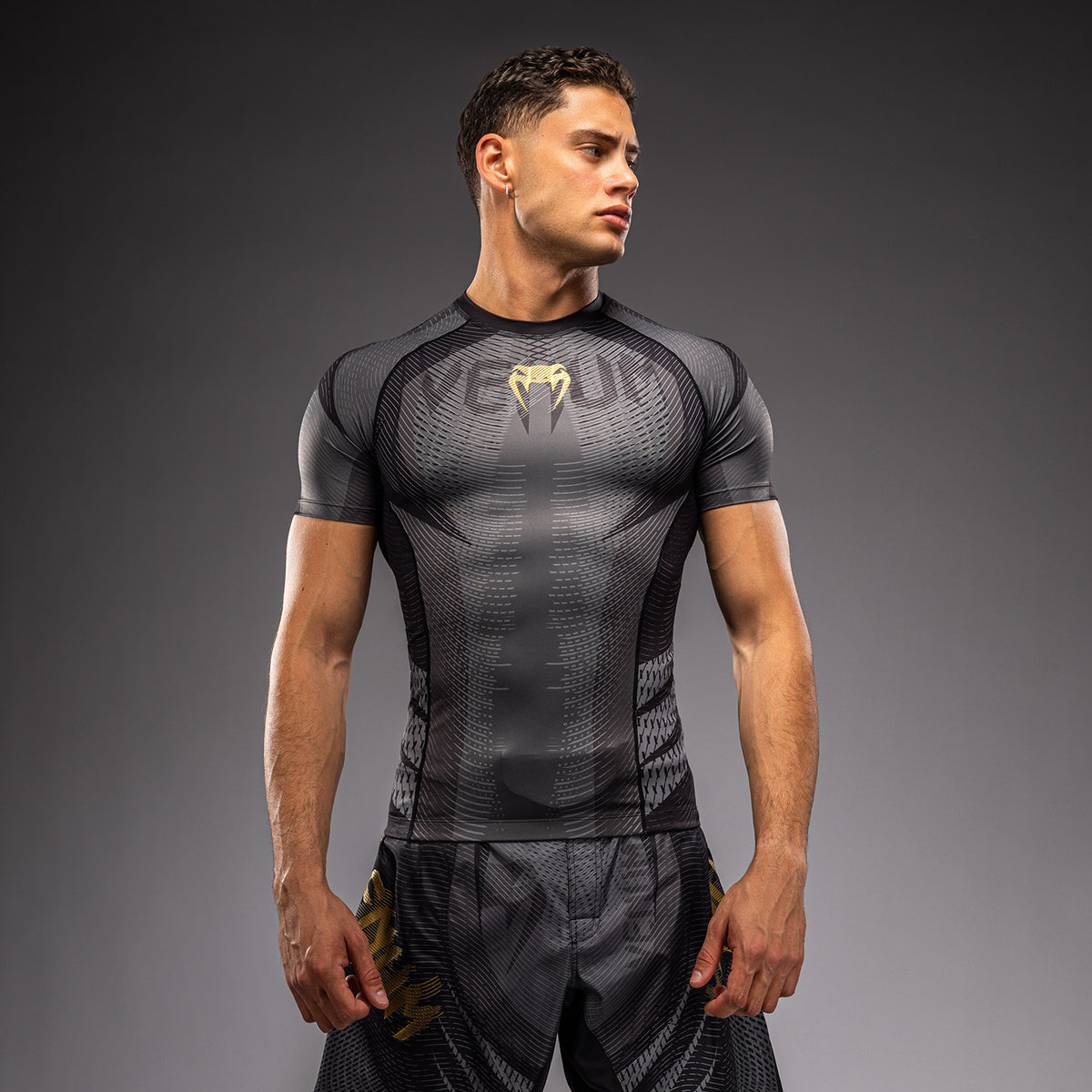 Venum Galactic 3.0 Rashguard met korte mouwen - Zwart/Goud