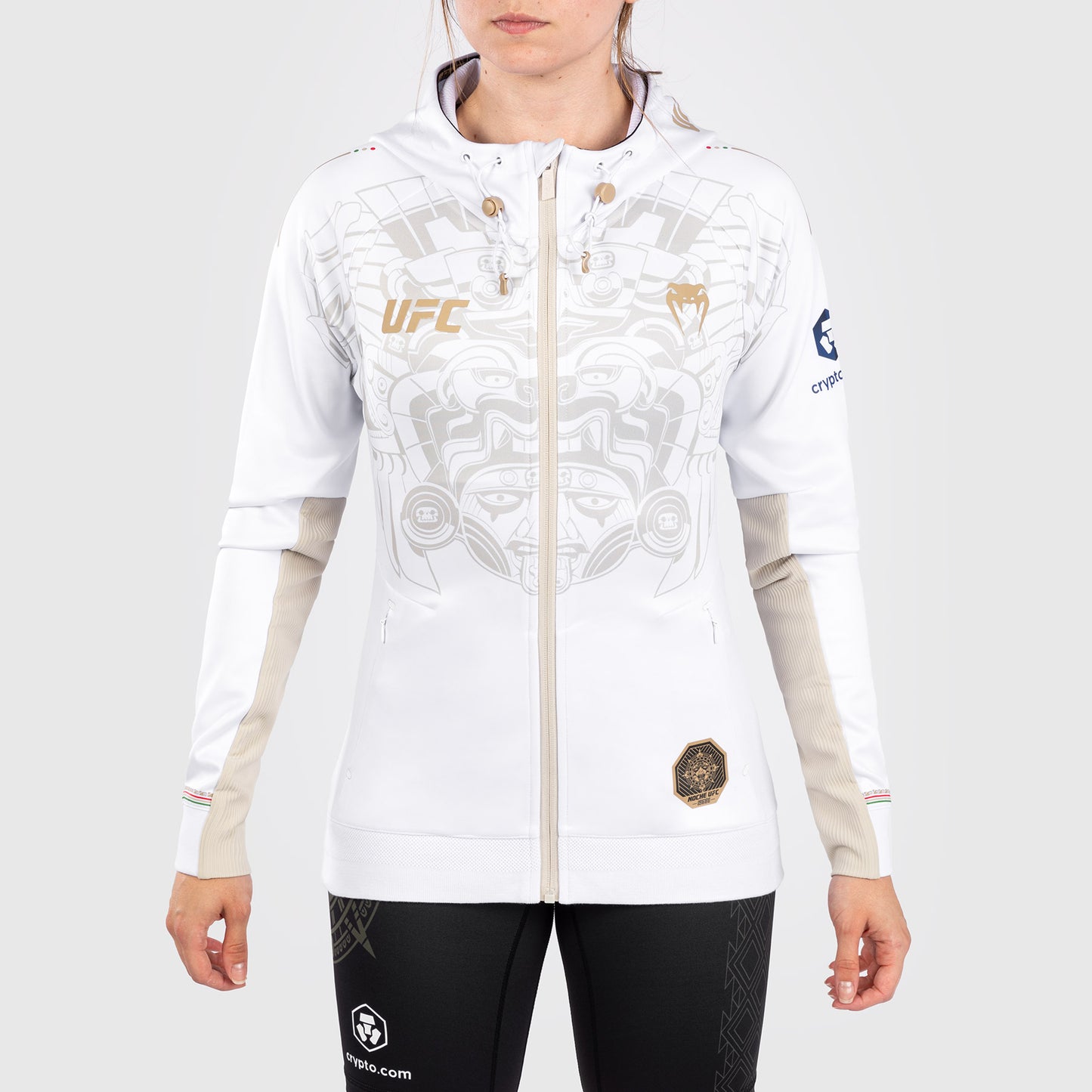 Noche UFC by Venum Authentic Fight Night Walkout-hoodie voor dames - wit