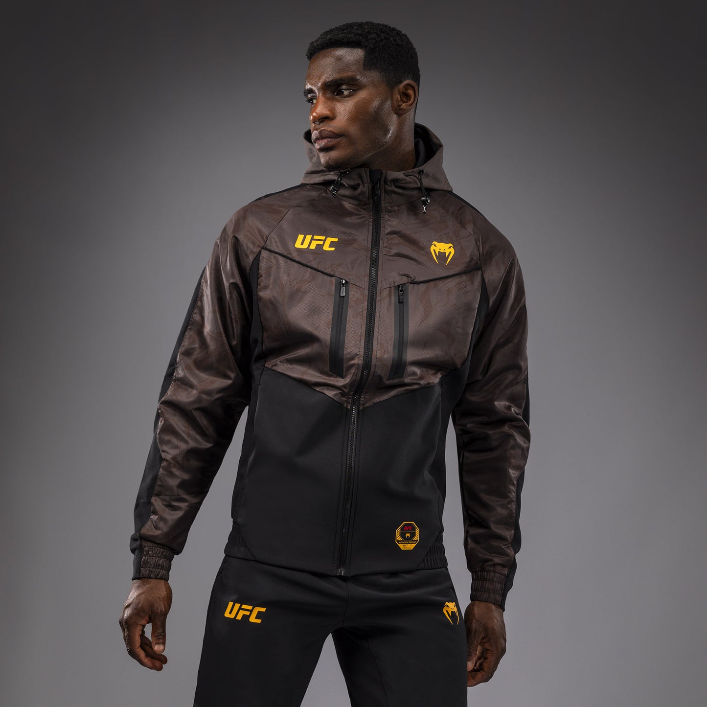 UFC Fusion by Venum Fight Week Zip-Hoodie voor Heren - Earthen Brown