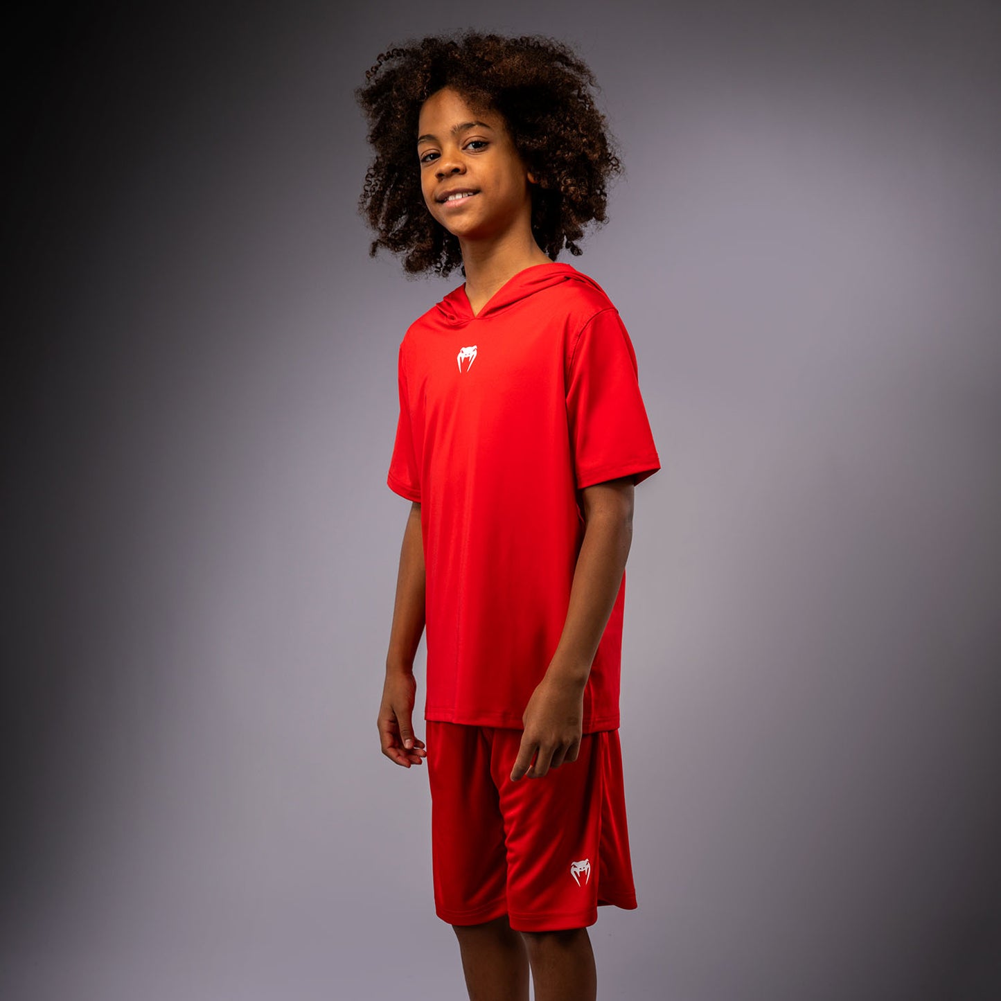 Venum Elite Dry-Tech Hoodie met korte mouwen voor kinderen - Rood