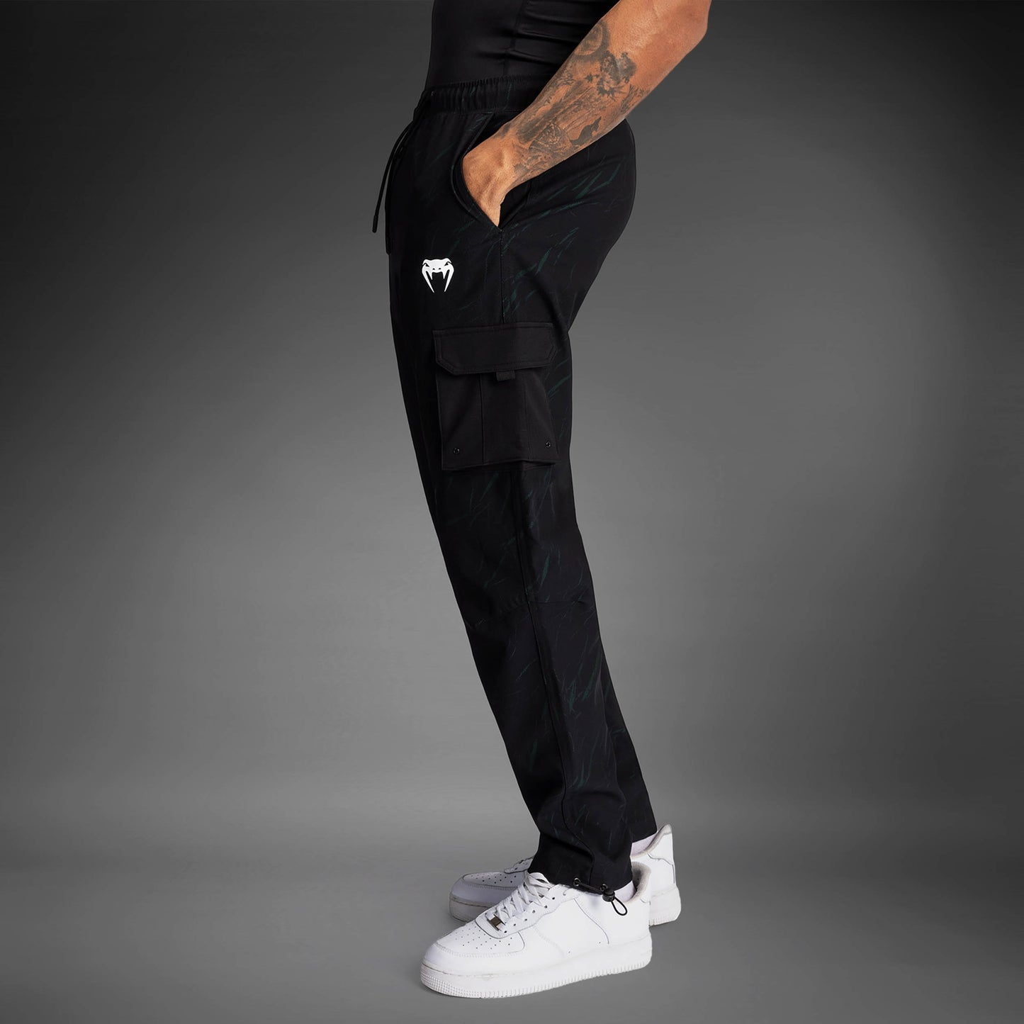 Venum Trooper Heren Joggingbroek - Zwart/Forest Groen